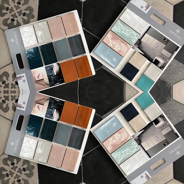 Fun colors from @ceratec_surfaces ! 
#wefityourspace 
#yxefloors 
#tiledesign