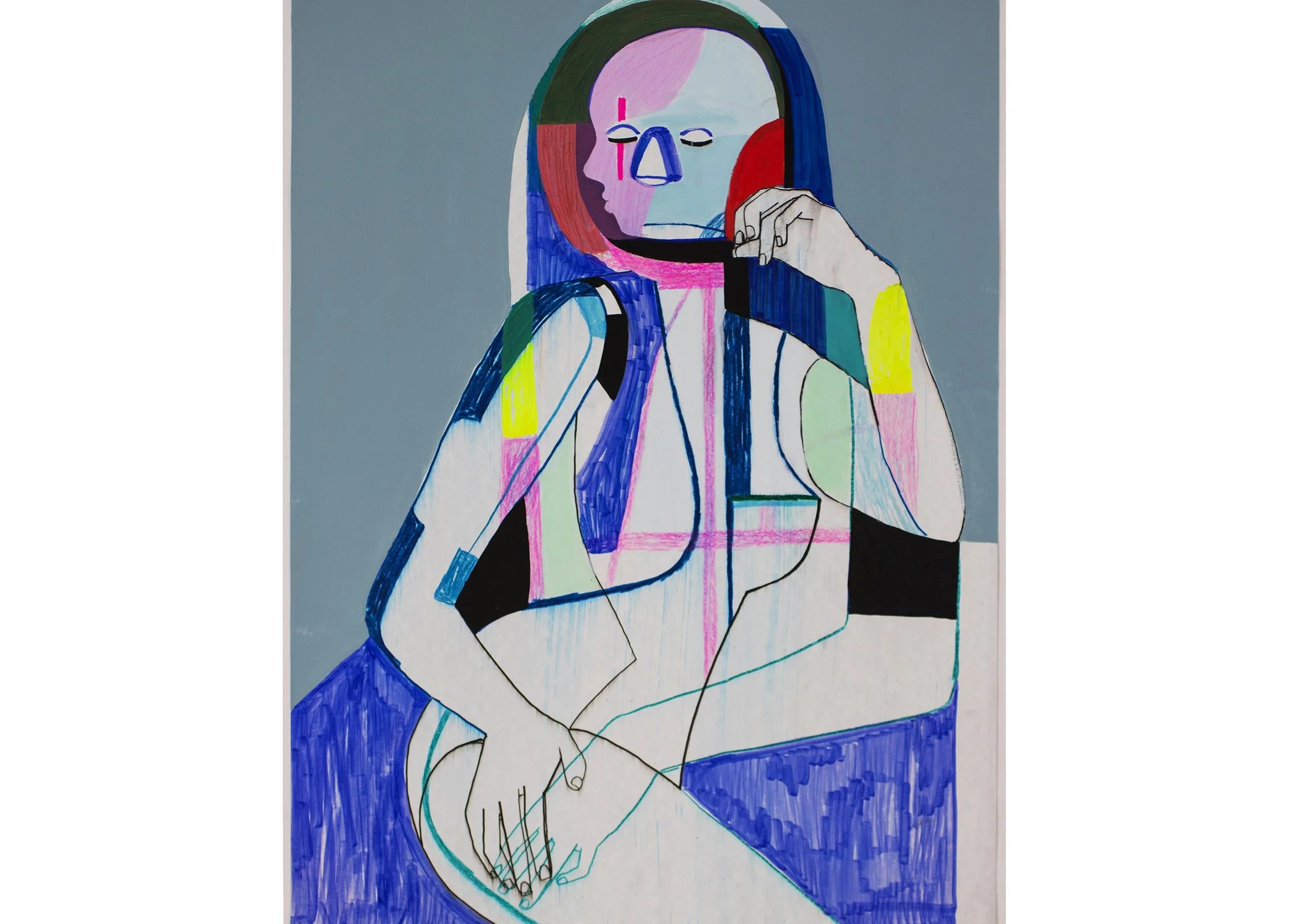 Celeste 21" x 16" mixed media on panel