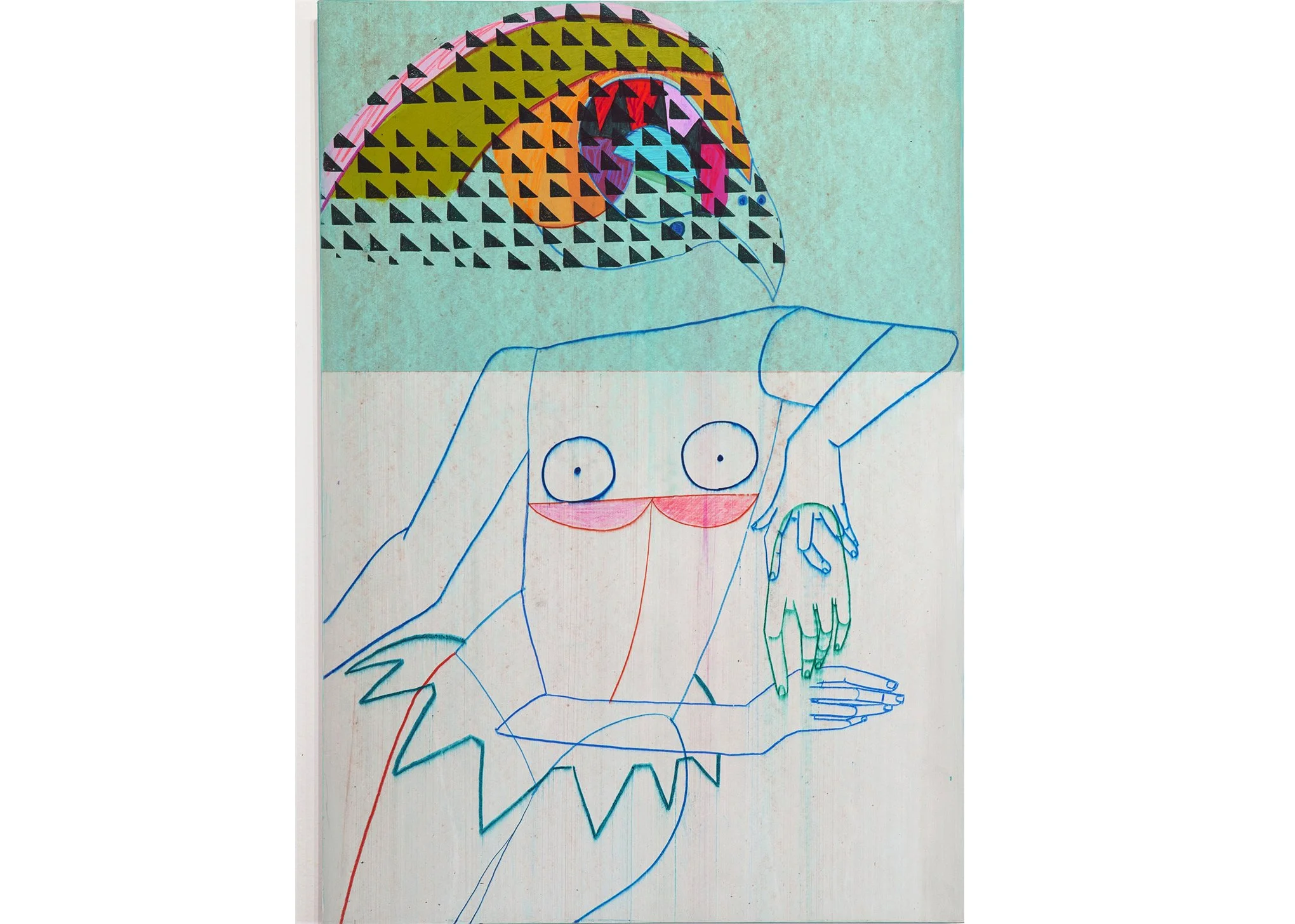 Bird 23" x 16" mixed media on panel 