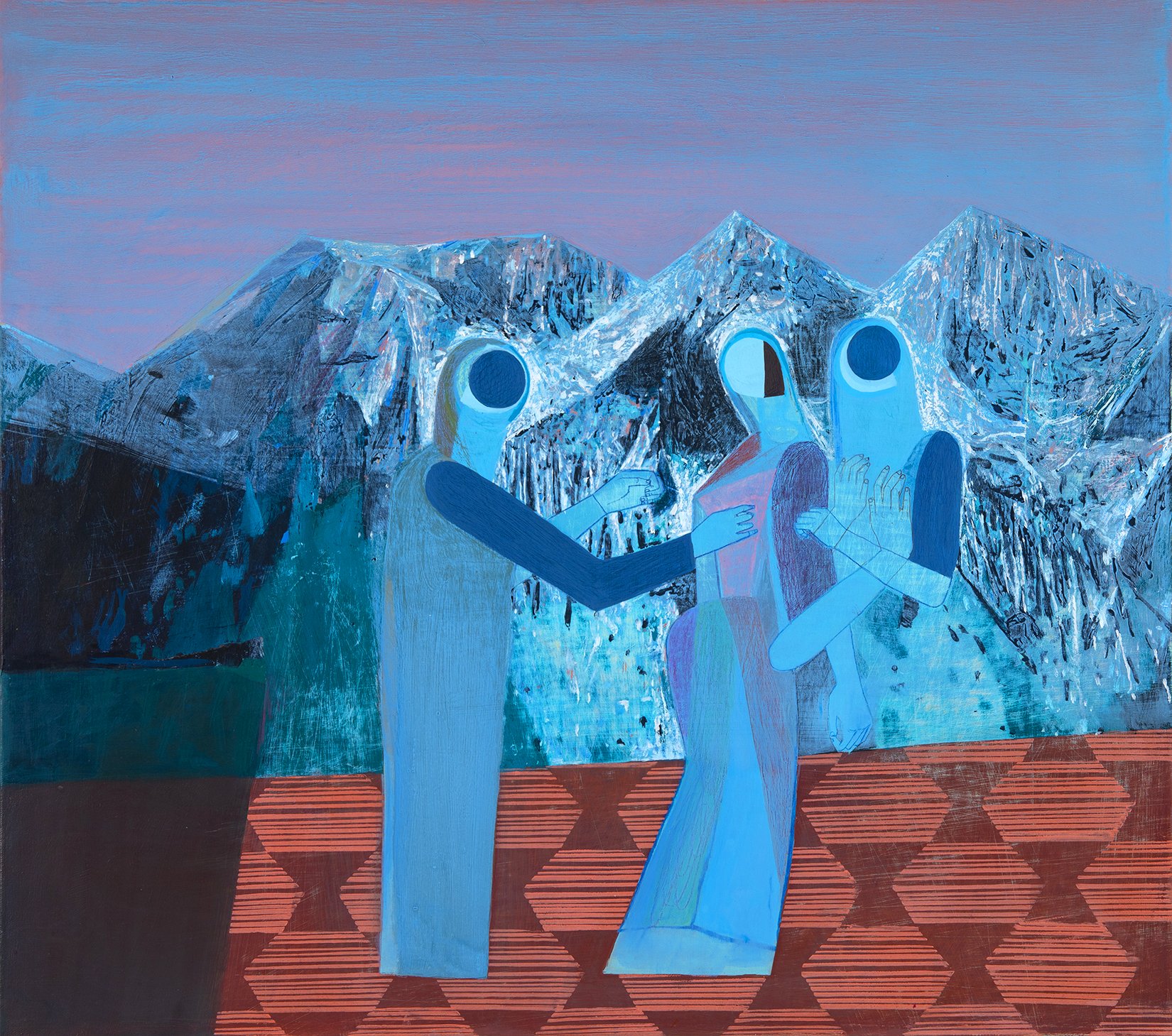 Three Faces 2025 23"x26" acrylic on canvas