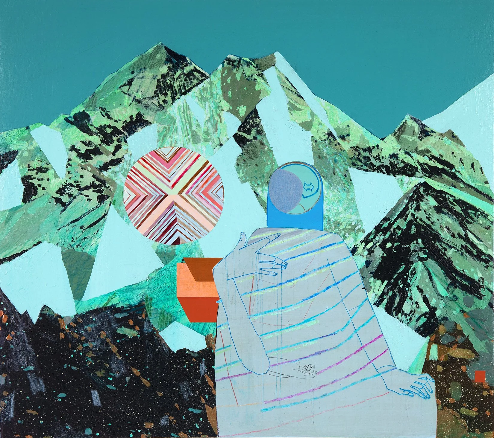 Eclipse 2025 23"x26" acrylic on canvas