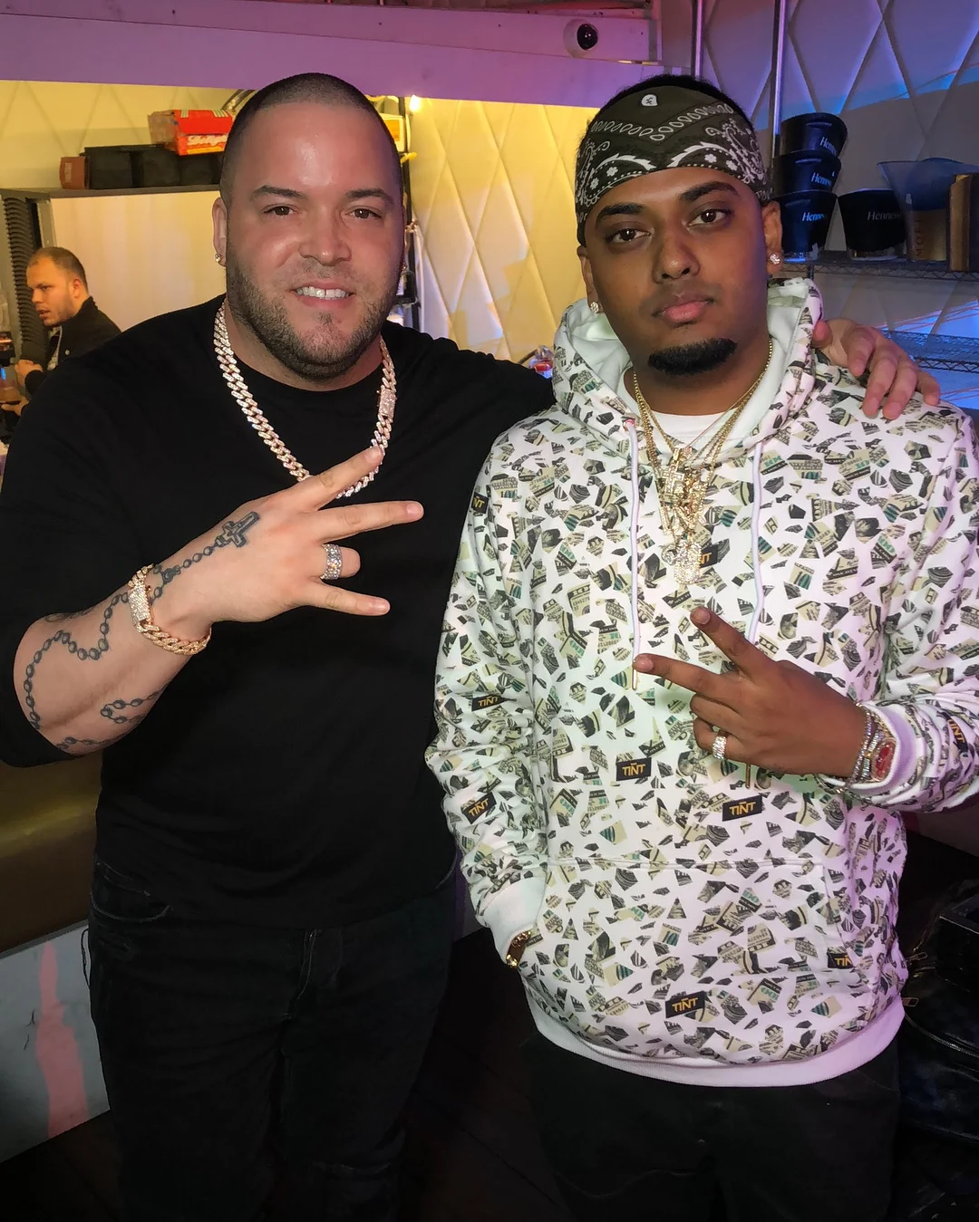 Famous DJ “SpinKing'“ wearing TINT apparel, manufactured and fulfilled by SquareShark. DJ SpinKing spins at clubs for Jay Z, 6IX9INE, and 50 Cent, and has an impressive list of celebrity followers including Drake, Fabolous, and Cardi B. Spin was also recently featured in 6IX9INE's Tati video which has amassed over 100 million views.