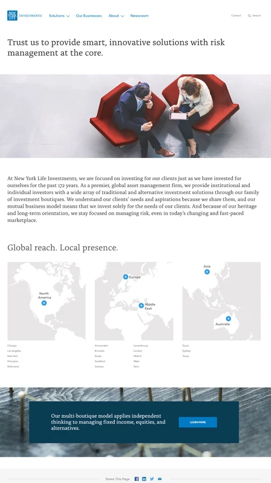 Branded Web Site Prototype: Second Level Page