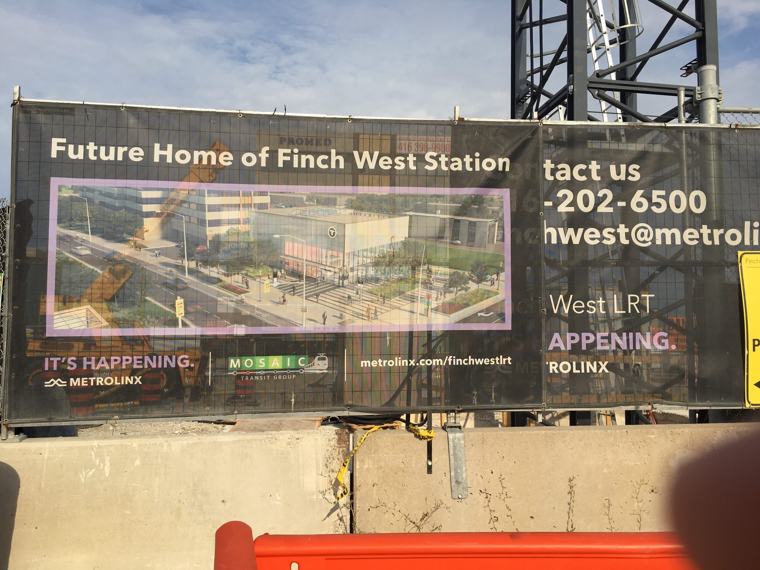Photo shows the future Finch West Station