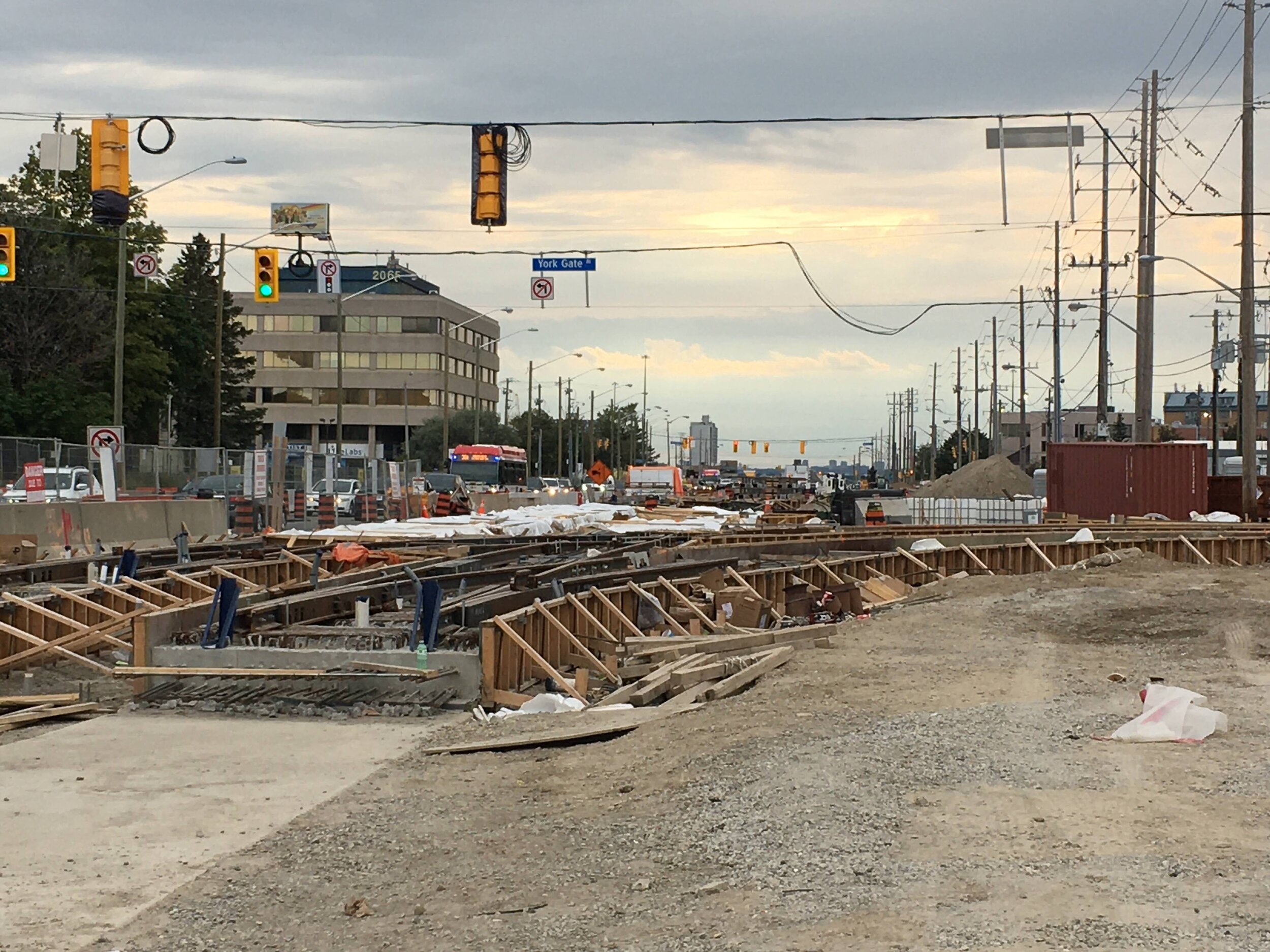 Tracks emerge from the maintenance  and parking facility