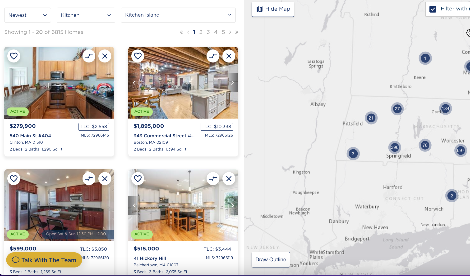 Picture depicting TLCengine's listing search by image and feature type.