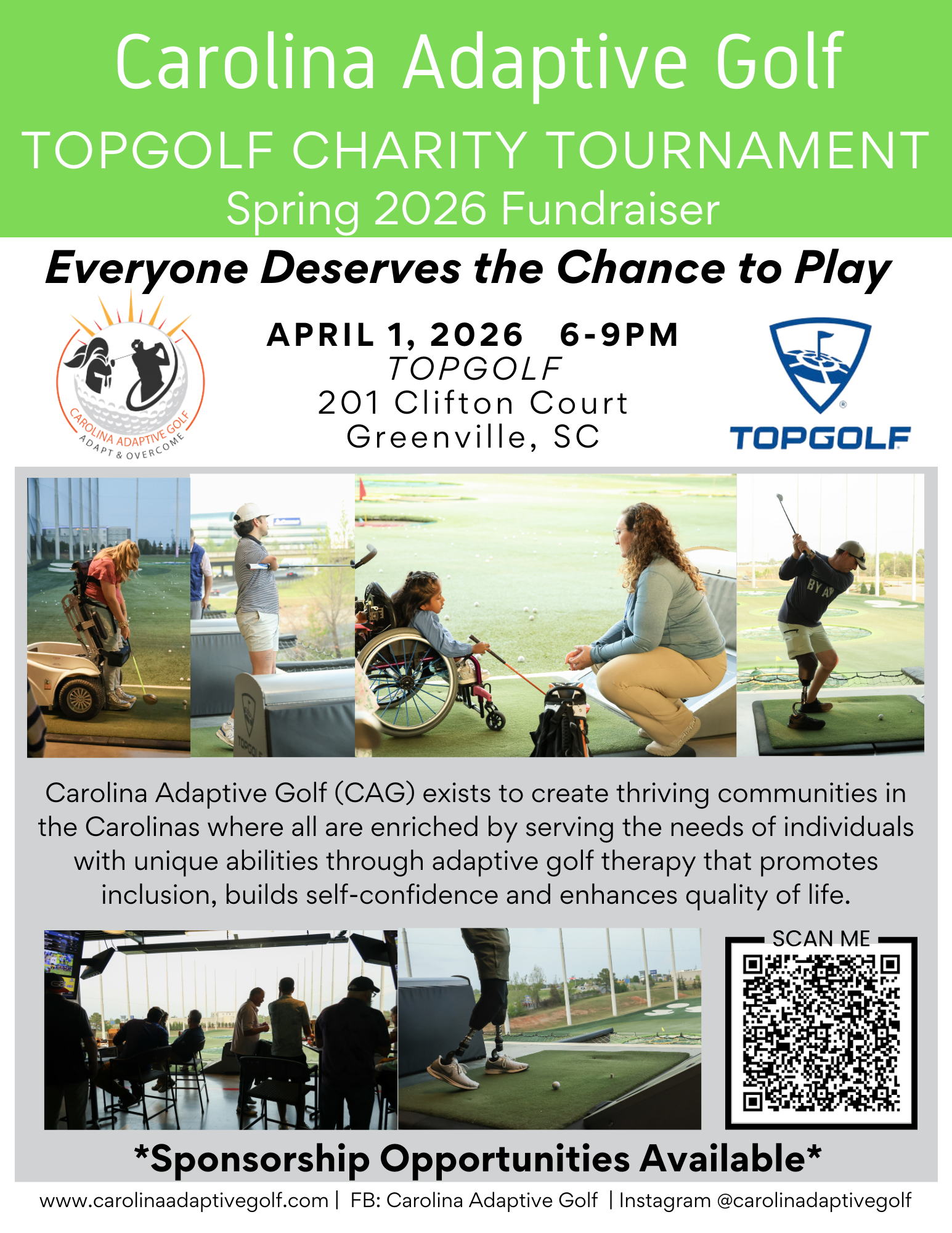 Topgolf Charity Tournament - “Everyone Deserves the Chance to Play ” -  Annual Spring 2026 fundraiser 