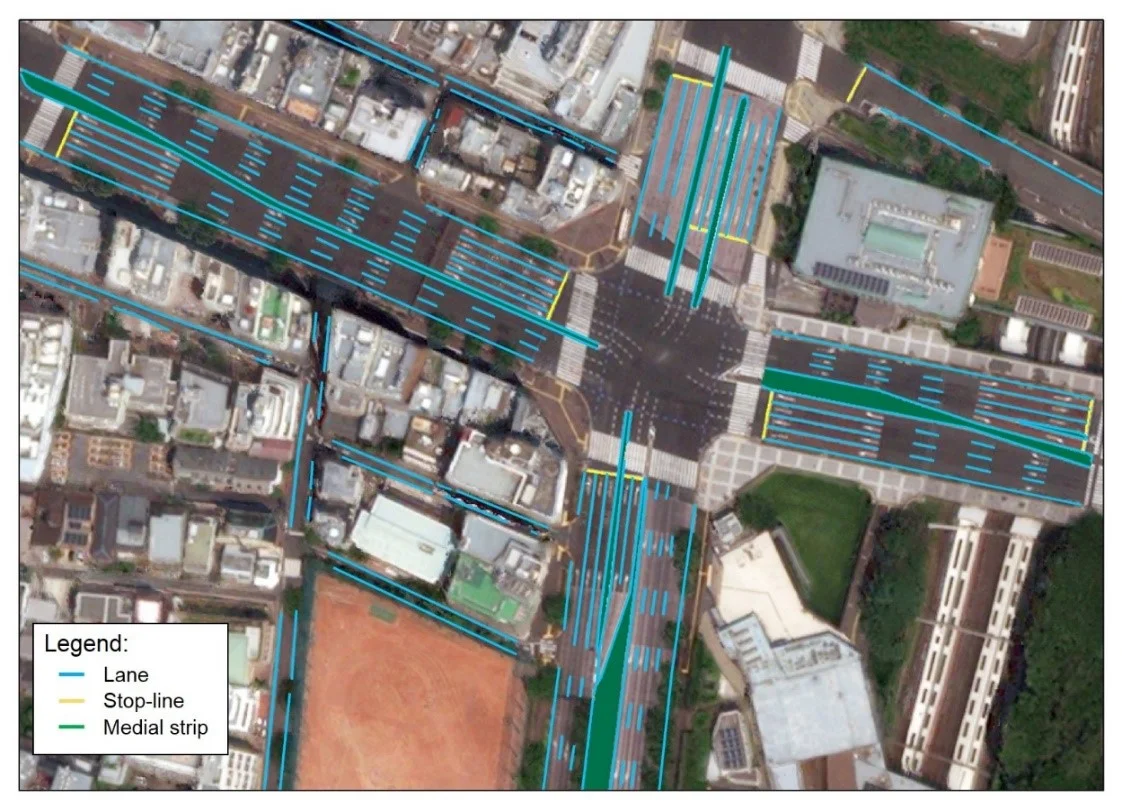 Example of high definition map for automated driving