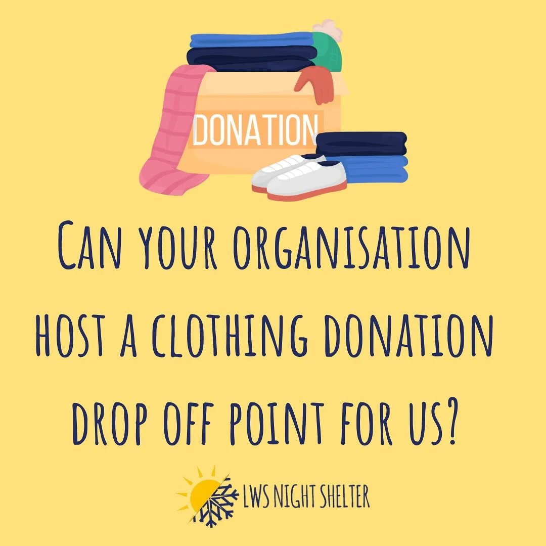 As you may be aware, the Royal Priors is no longer able to host a drop off box for our donations and we are really missing having somewhere for people to leave non-food donations! Our shelter runs at weekends in the mornings and evenings only, so we 