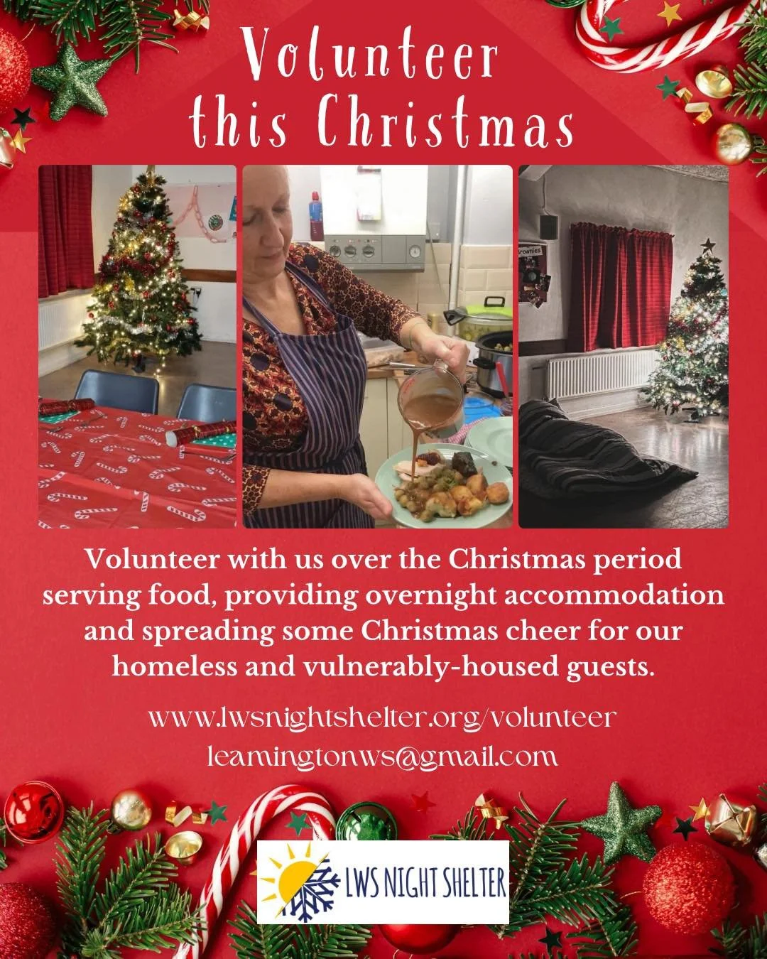 Still looking for lots of volunteers to help us run our extended Christmas service! 🎄🎄🎄

Particularly needed are overnight volunteers, but we also need lots of help with other evening and morning shifts to help with food service and generally keep
