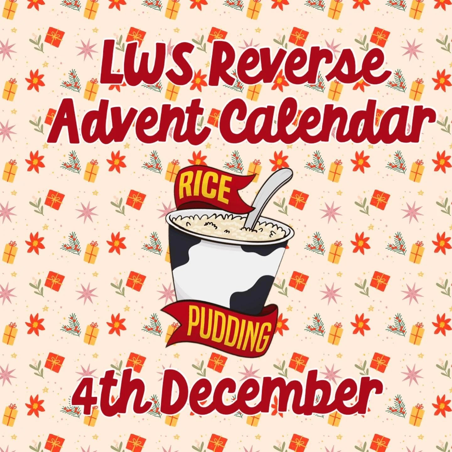 Day 4 of the LWS Reverse Advent Calendar is&hellip;tinned rice pudding 🥣 

- 

Every day from 1st-24th December we will post an item on social media that we need most for the shelter. To play along, place each item in a box and by the end of the 24 