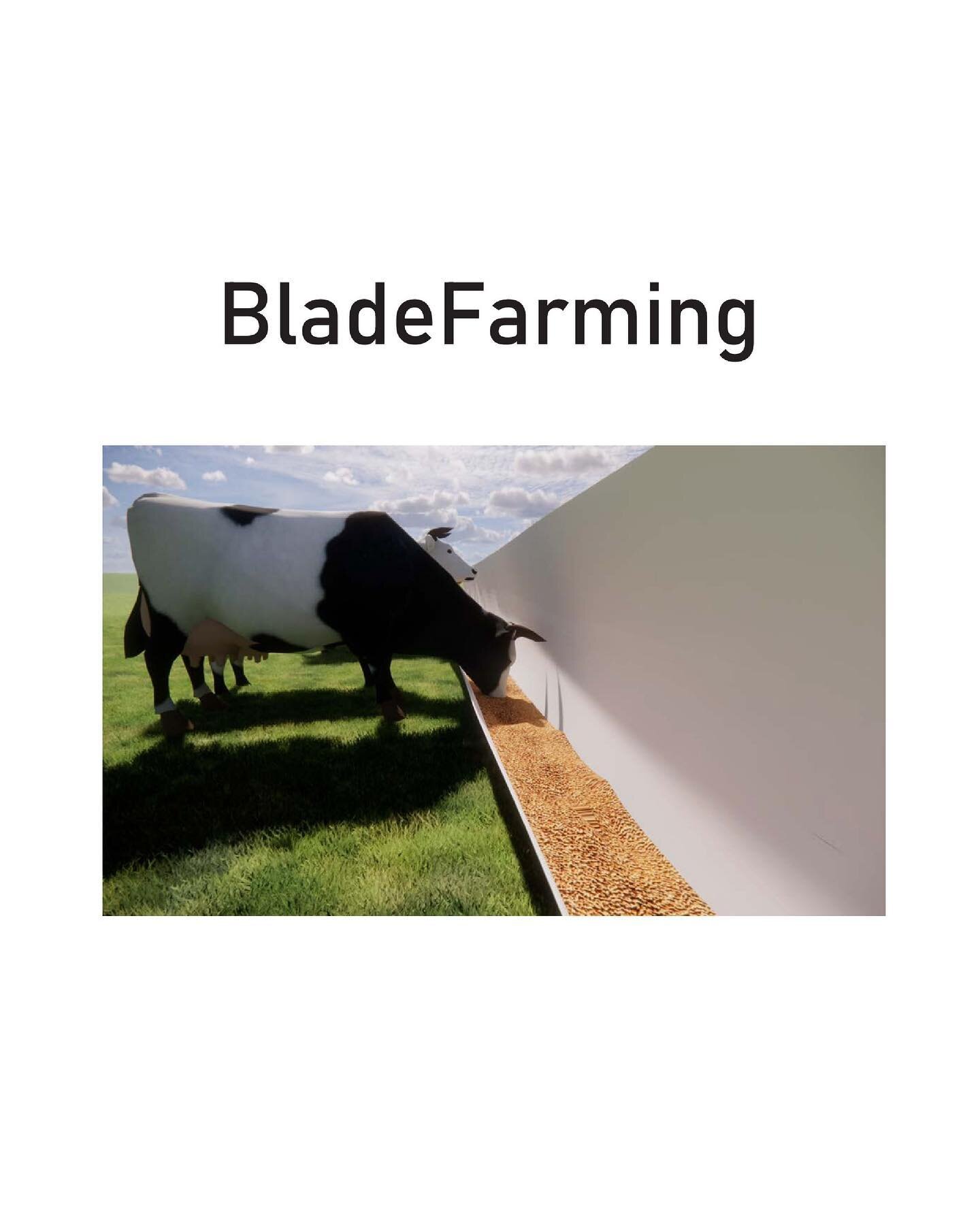 Oh to be a cgi cow eating out of a post-industrial wind turbine blade trough