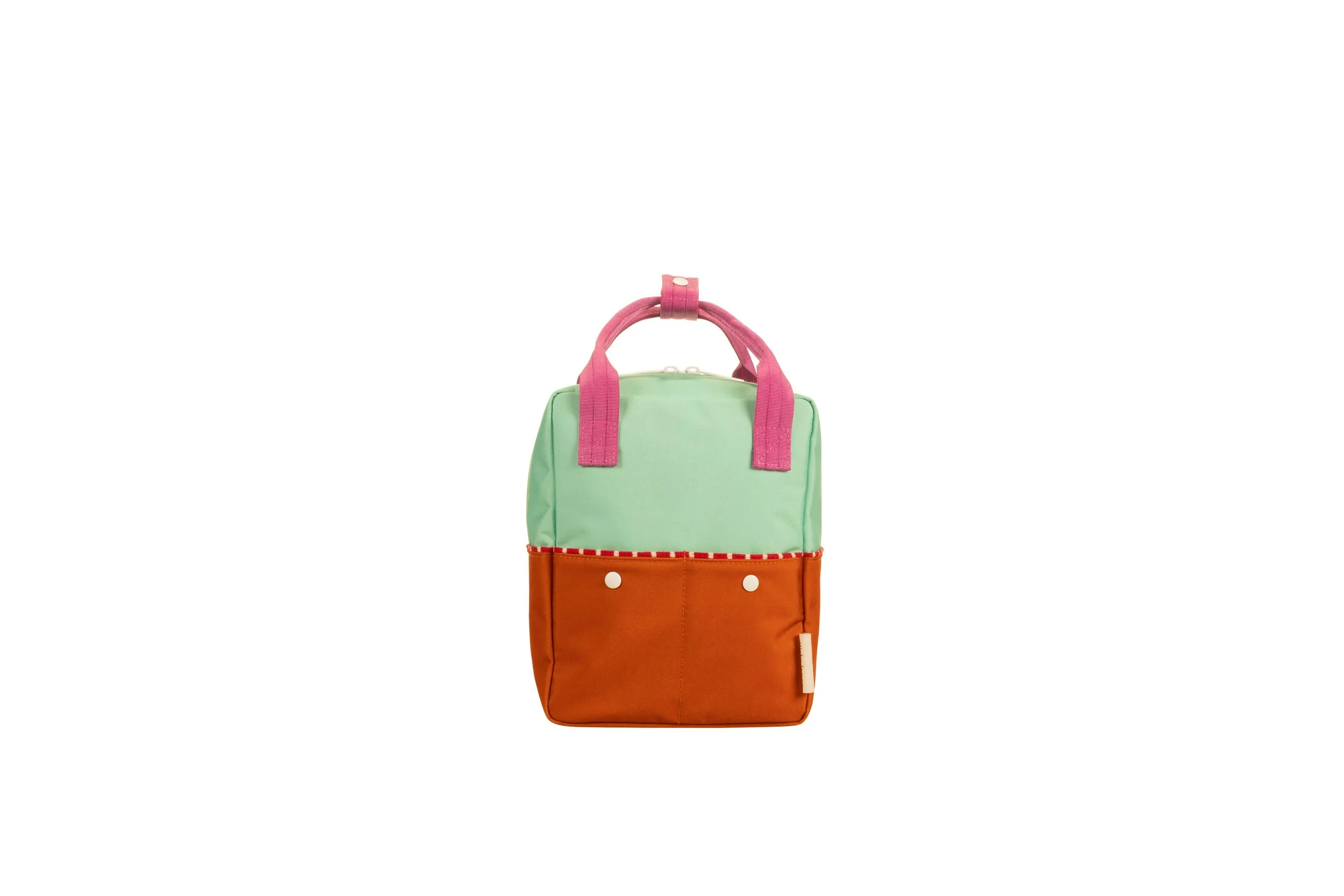 1802171 - Sticky Lemon - backpack small - better together - colourblocking - towel green + gravel orange - front.jpg