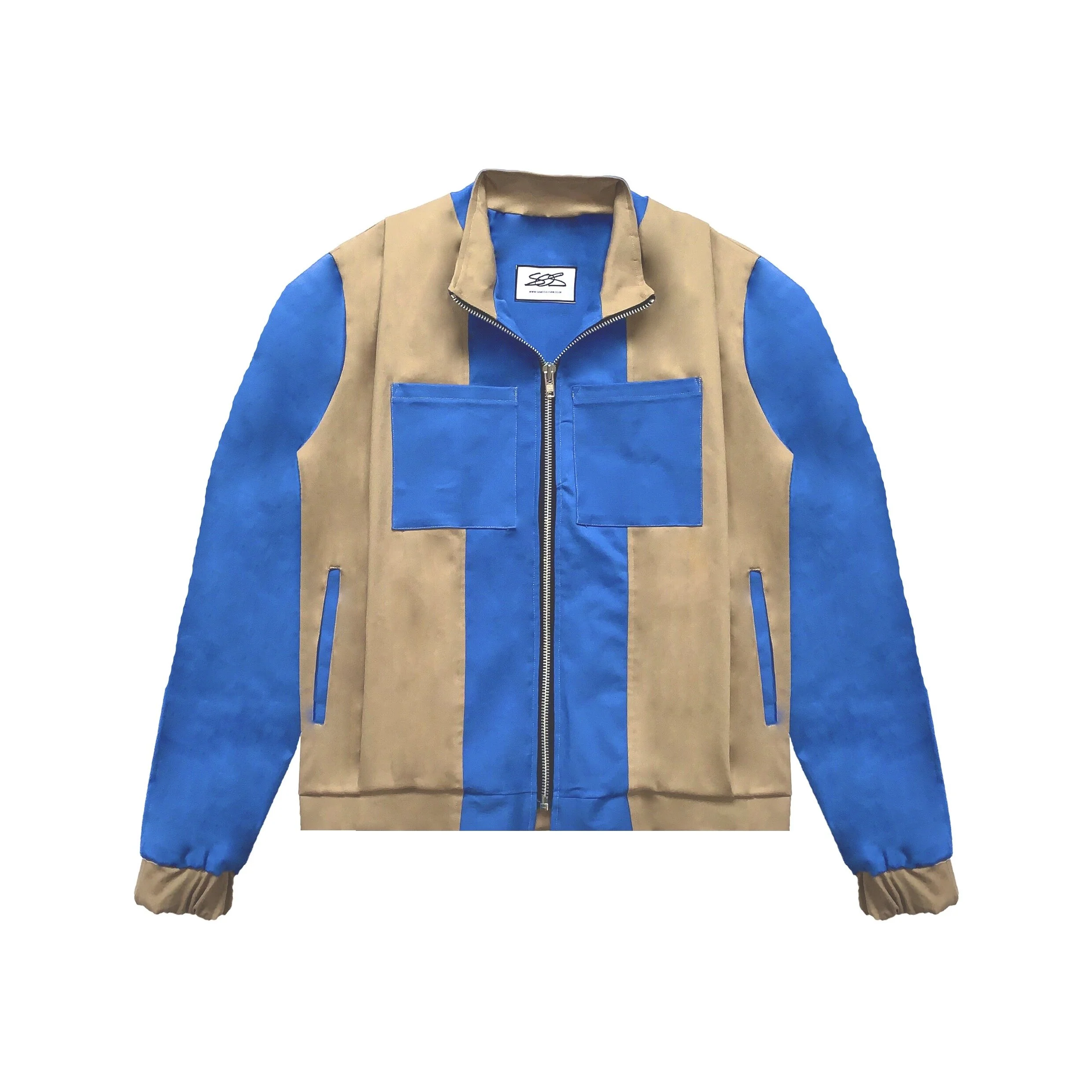 Bold Funnel-neck Pleated Hybrid Jacket