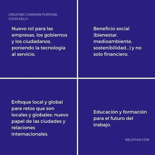 Los cuatro principios de Colm Kelly para enfocar el propósito común de la sociedad.