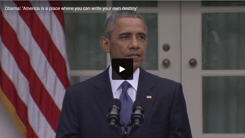 “América es un lugar donde puedes escribir tu propio destino”. Declaraciones de Obama por el fallo de la Corte Suprema sobre el matrimonio entre personas del mismo sexo. Fuente: The Washington Post.