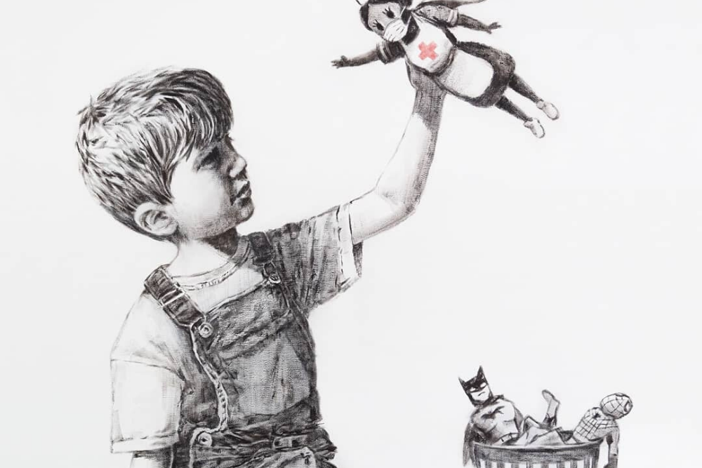 "Game Changer", el homenaje de Banksy a los sanitarios