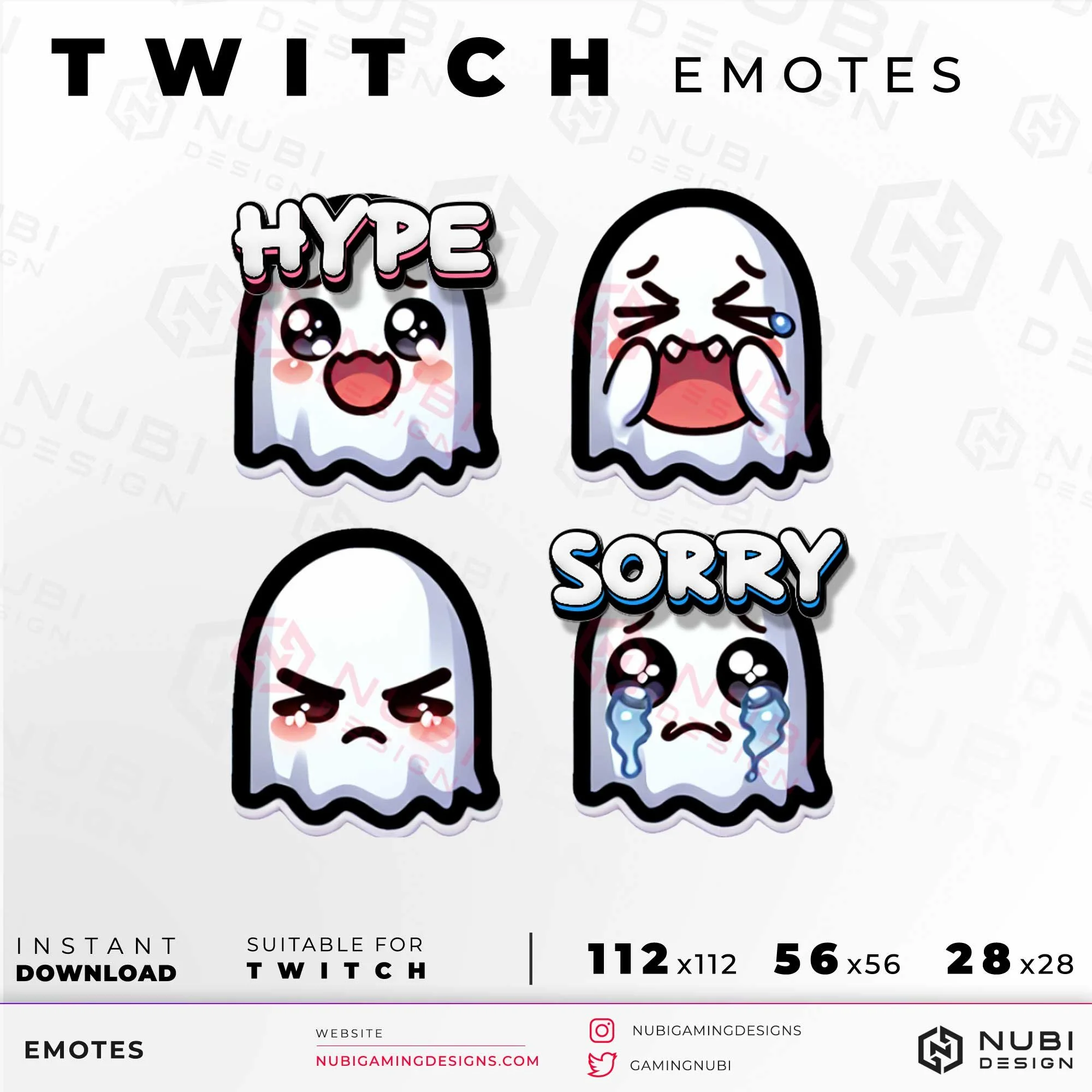 Free Ghost Twitch Emotes