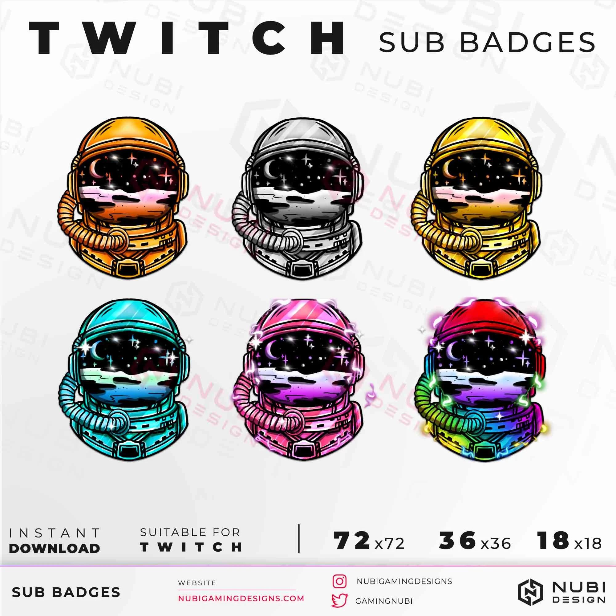 Twitch sub badges Astronaut
