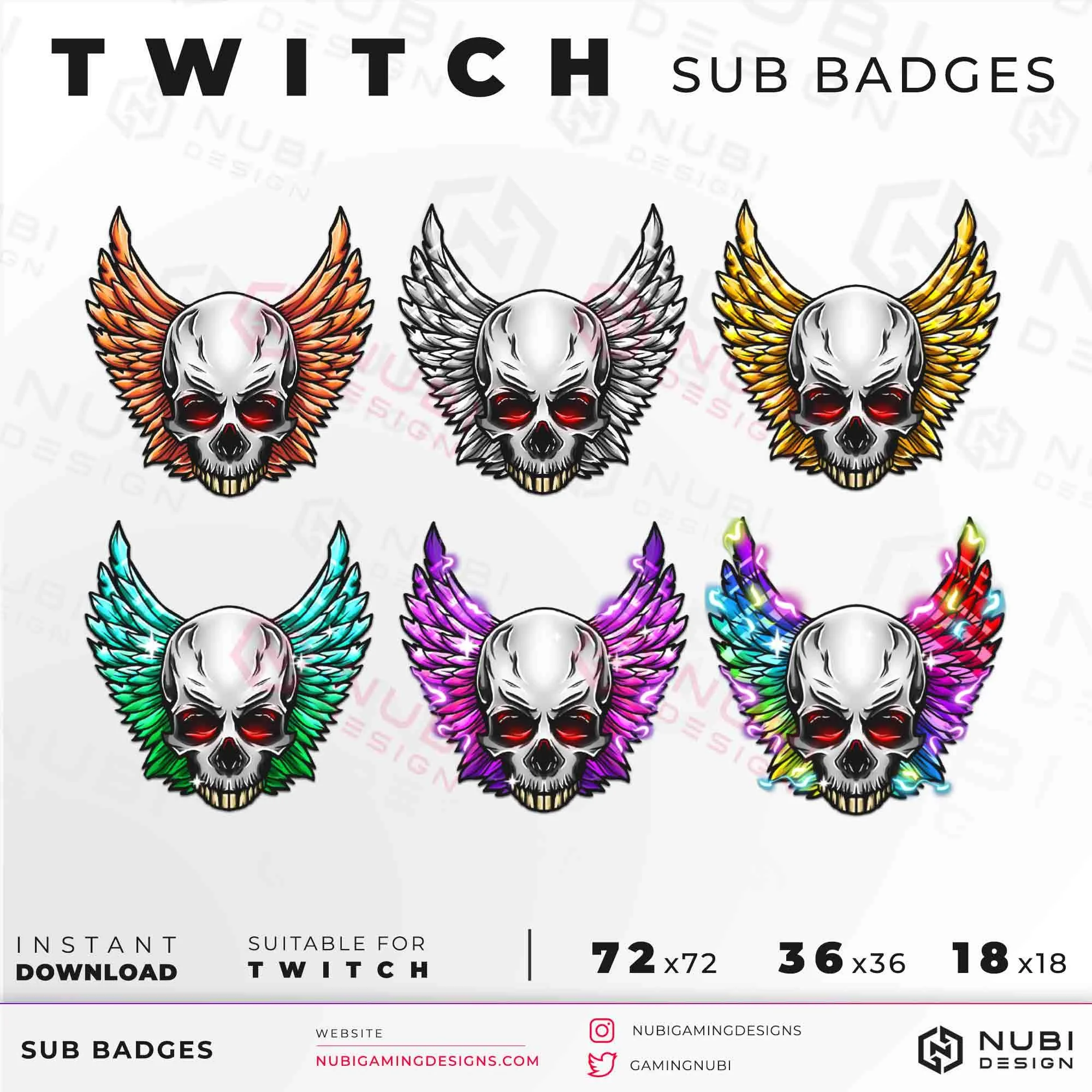 Skull Twitch Sub Badges