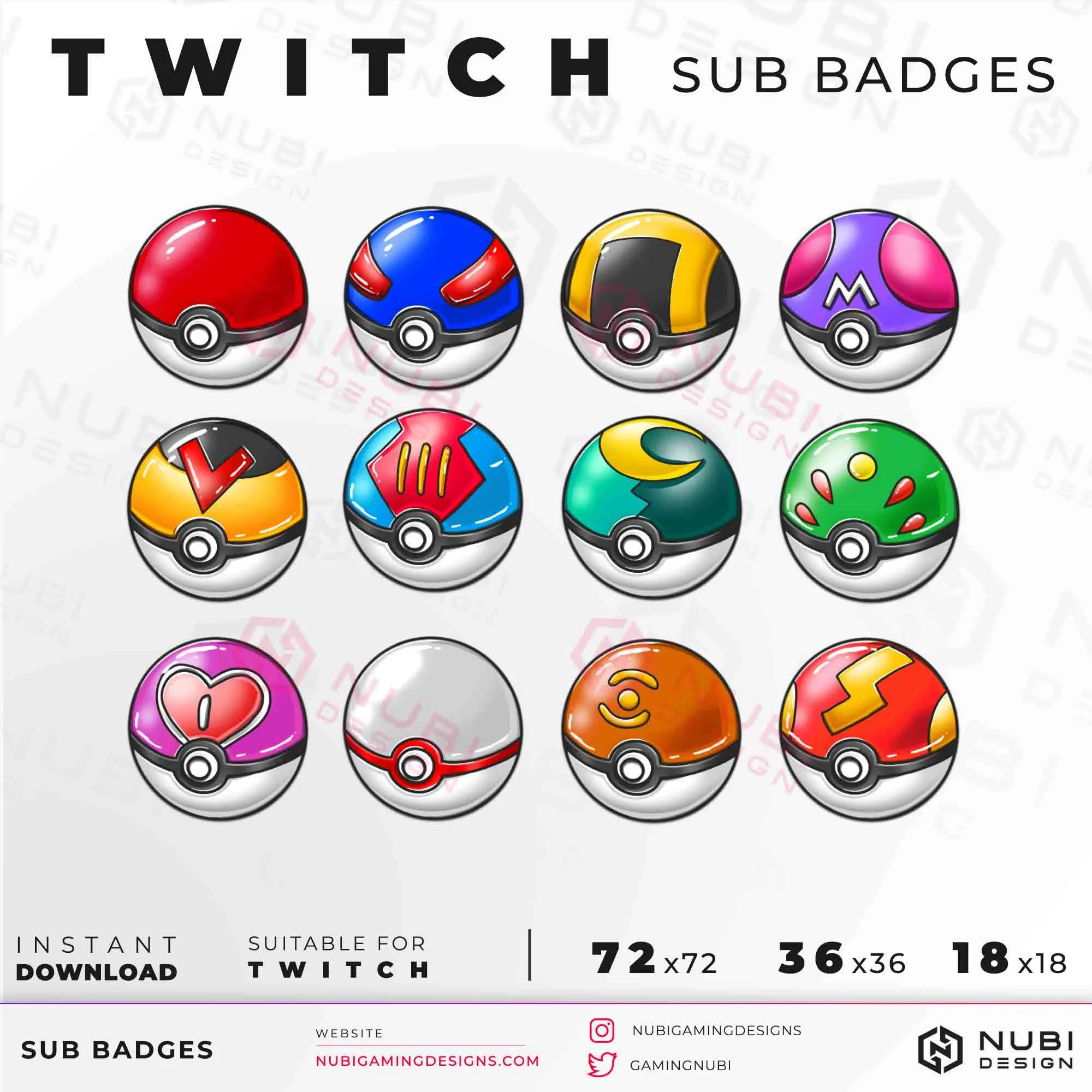 Pokeball Twitch sub badges