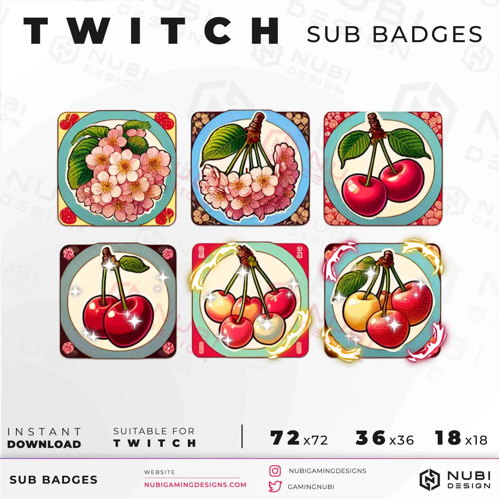 Cherries Twitch sub badges