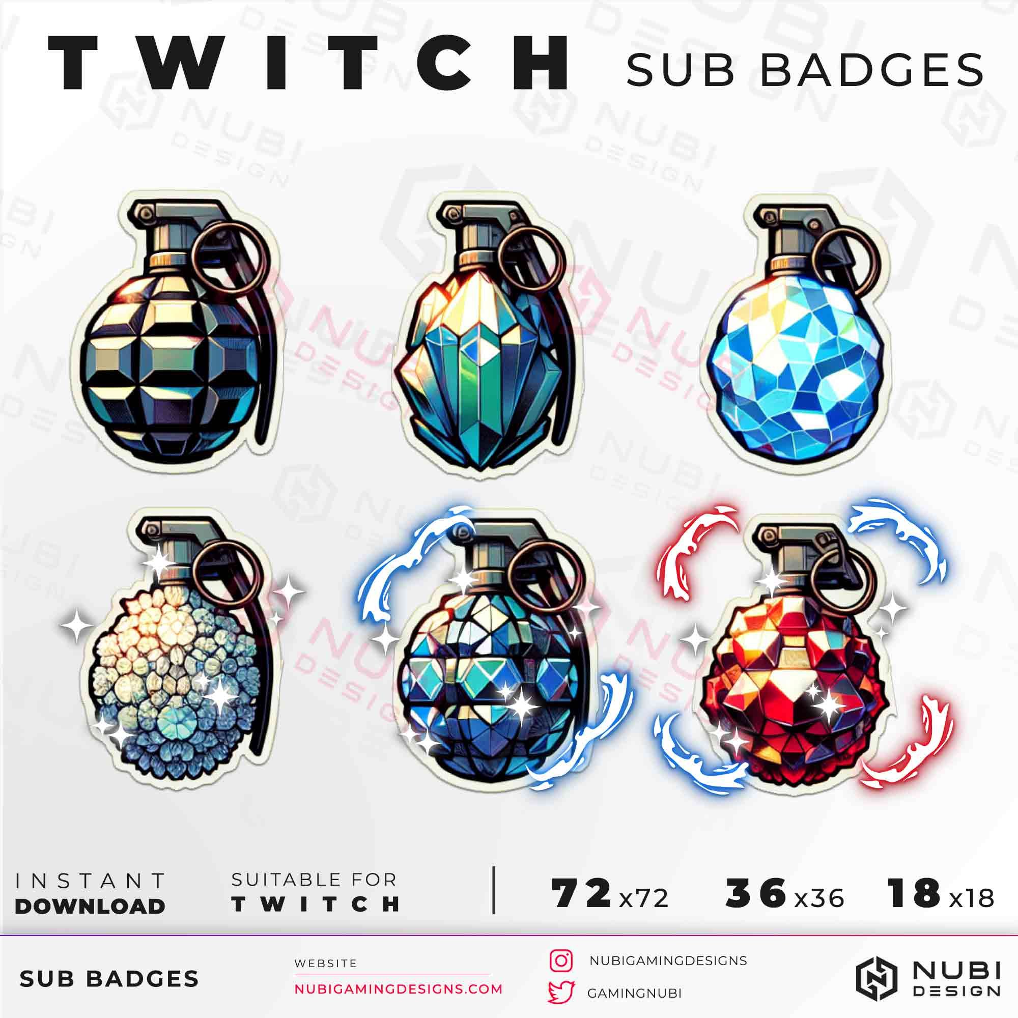 Grenade Twitch sub badges