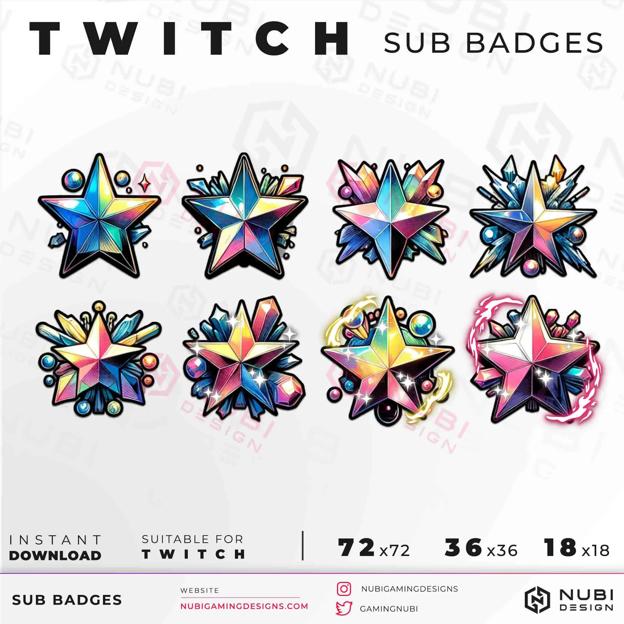 Stars_ 2 Twitch sub badges