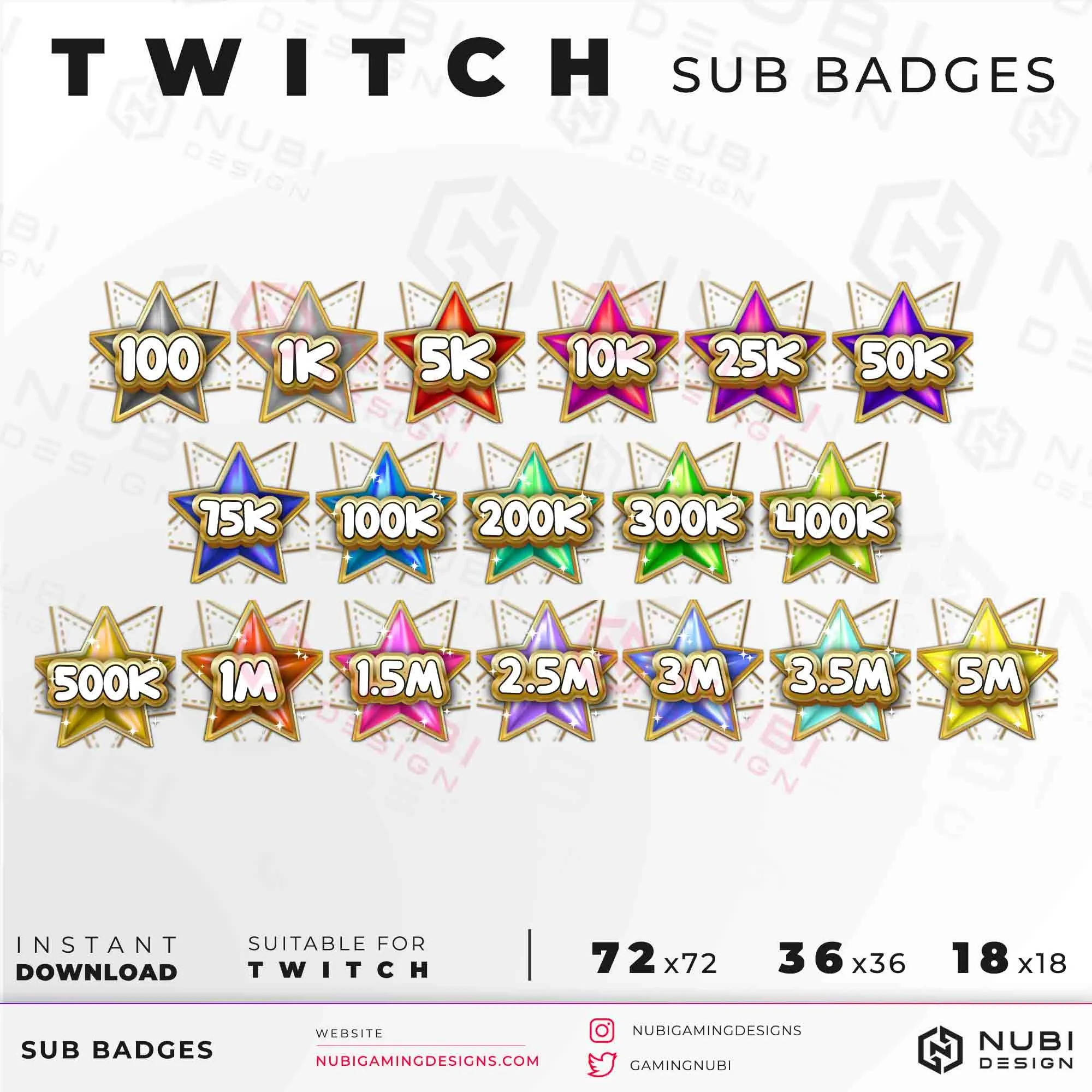 Twitch Bit Badges Stars