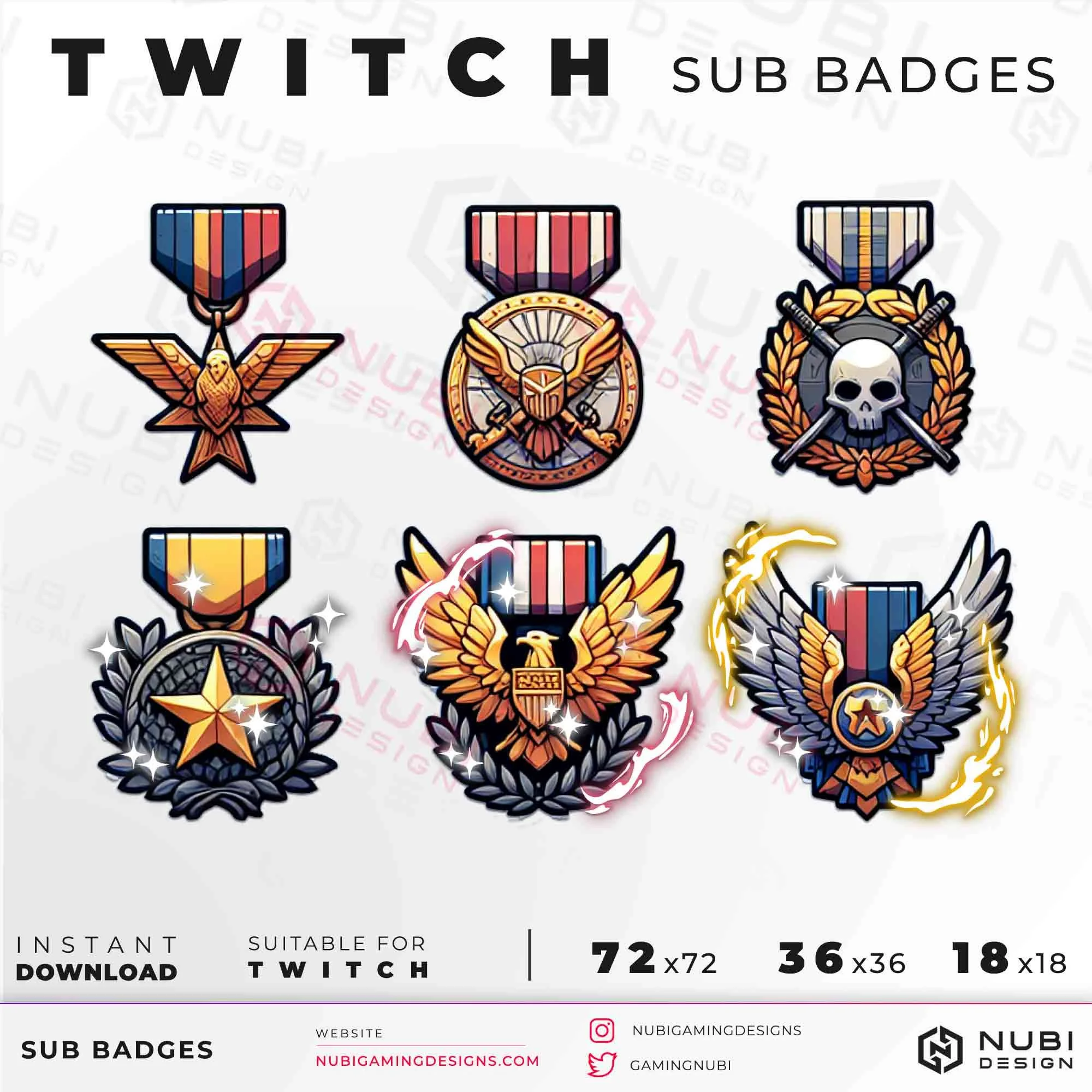 Twitch Sub Badges Medal