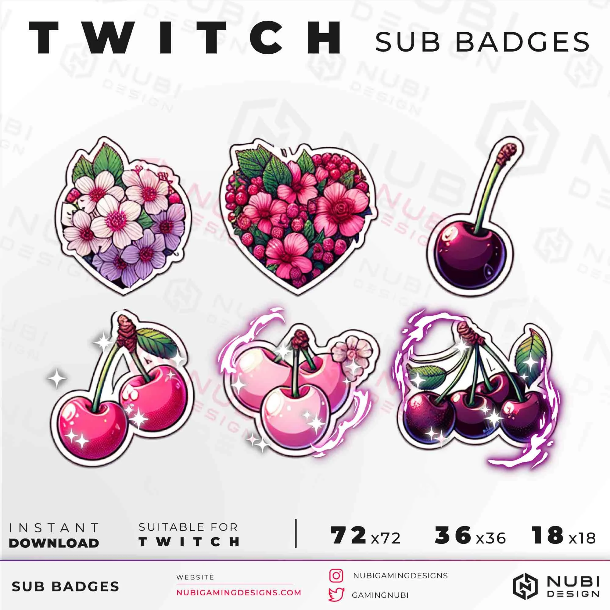 Twitch Sub Badges Cherries_2