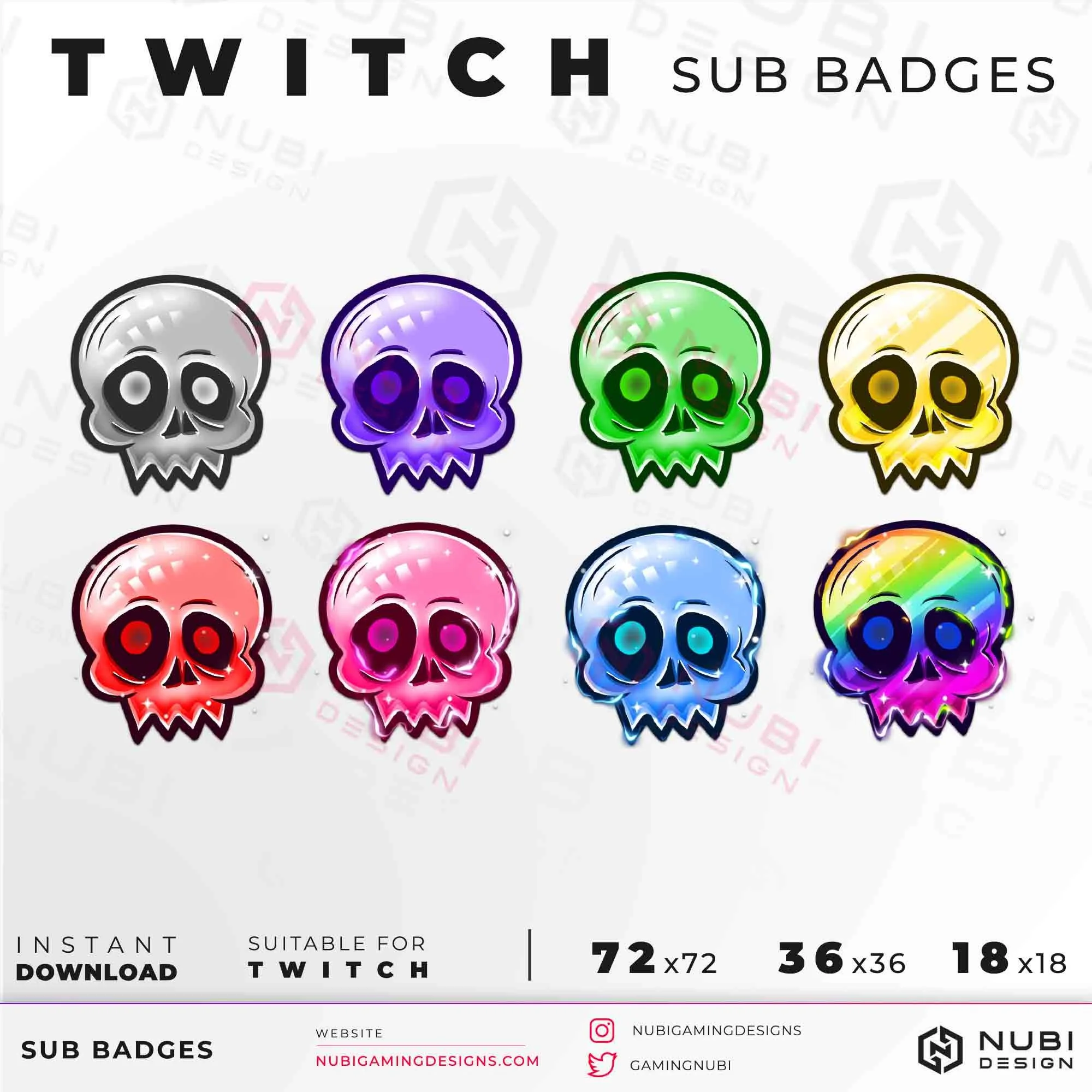 Twitch Sub Badges Skull_6