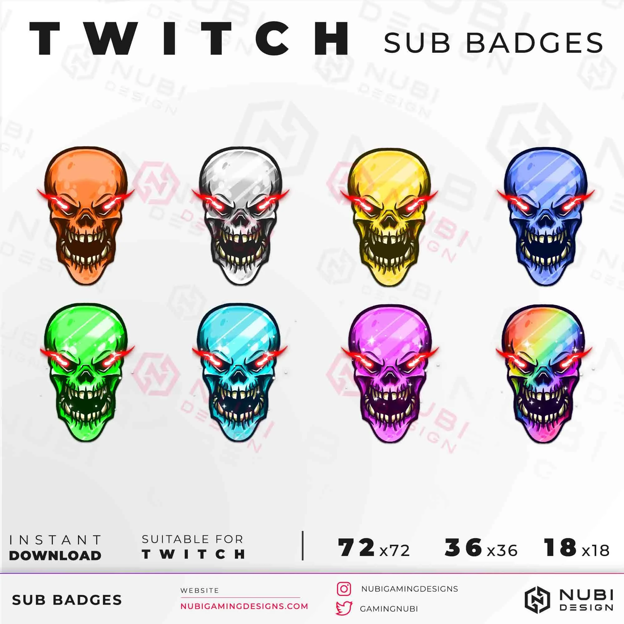 Twitch Sub Badges Skull_7
