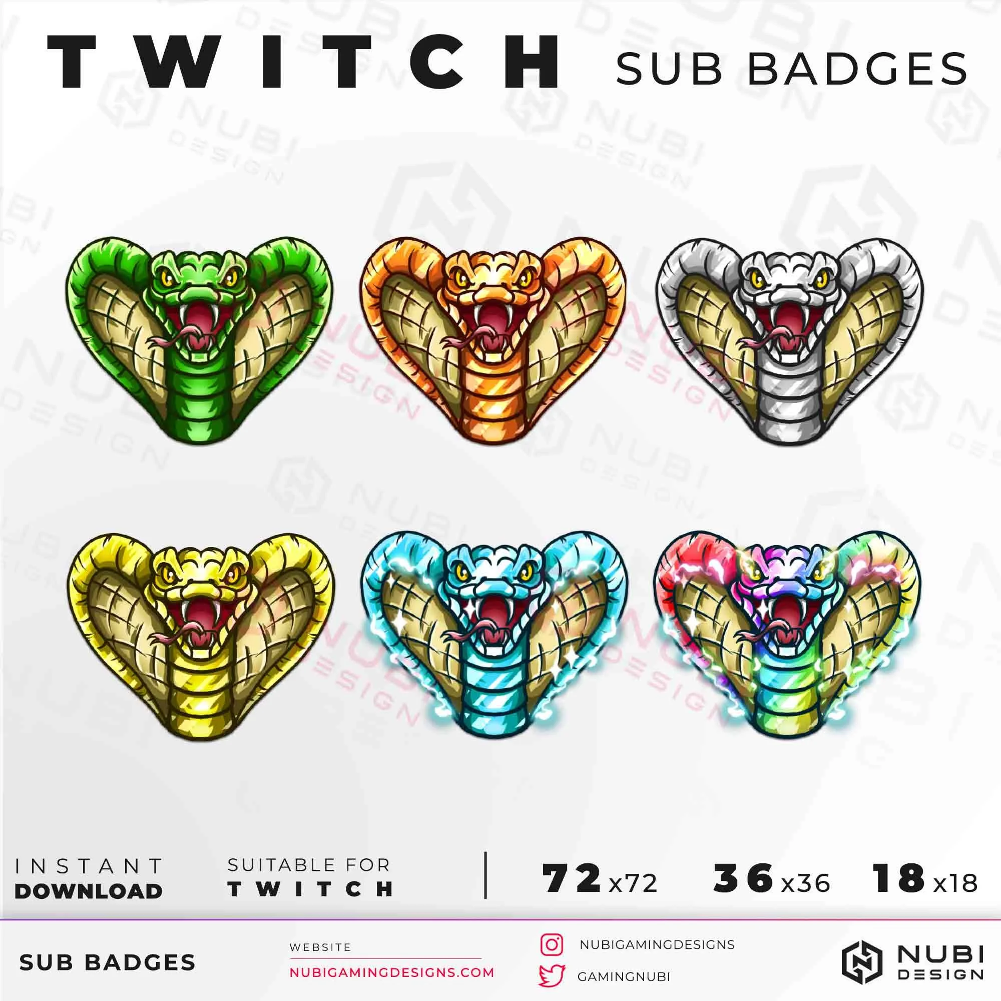 Twitch Sub Badges Snake