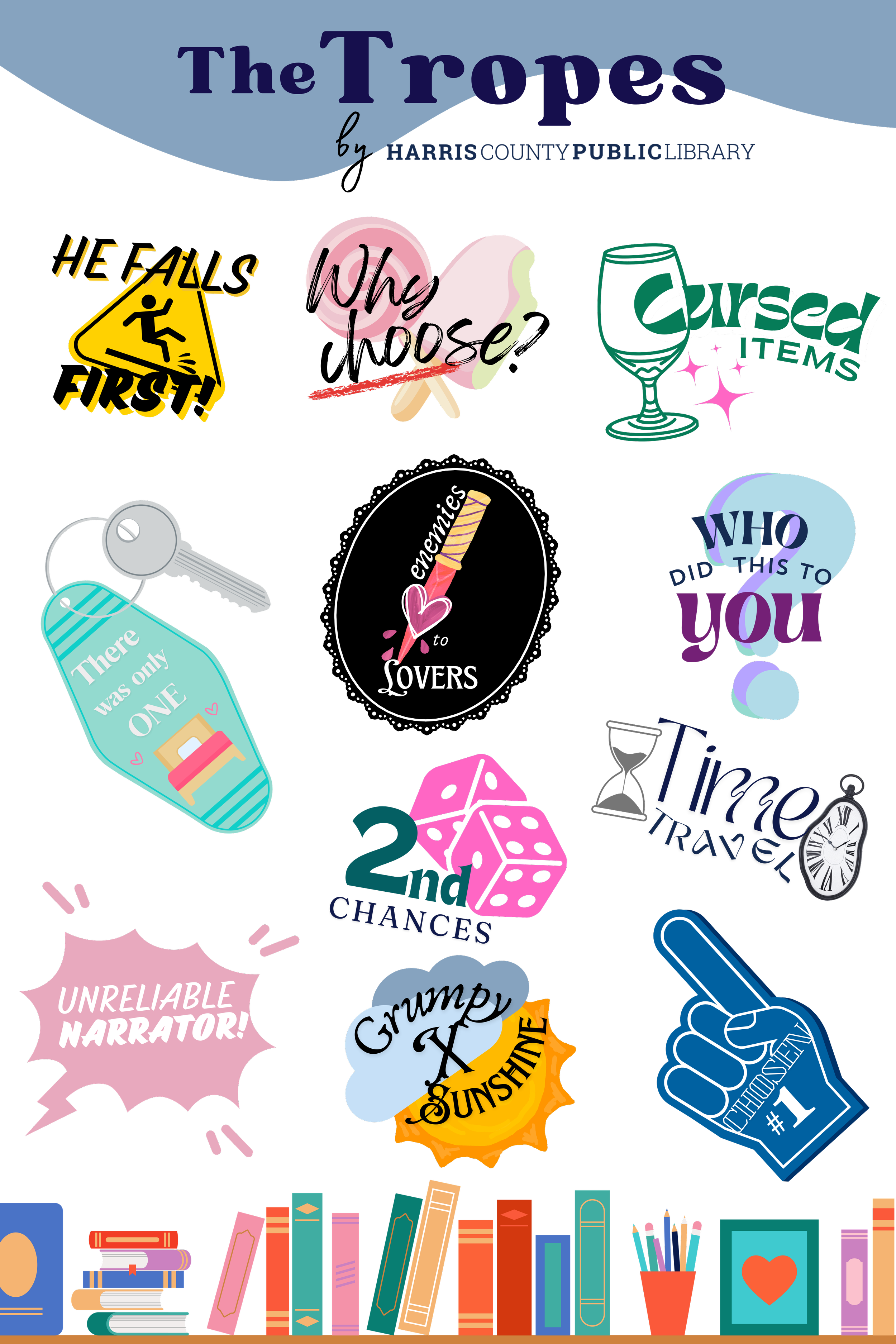 Book Trope Sticker Sheet
