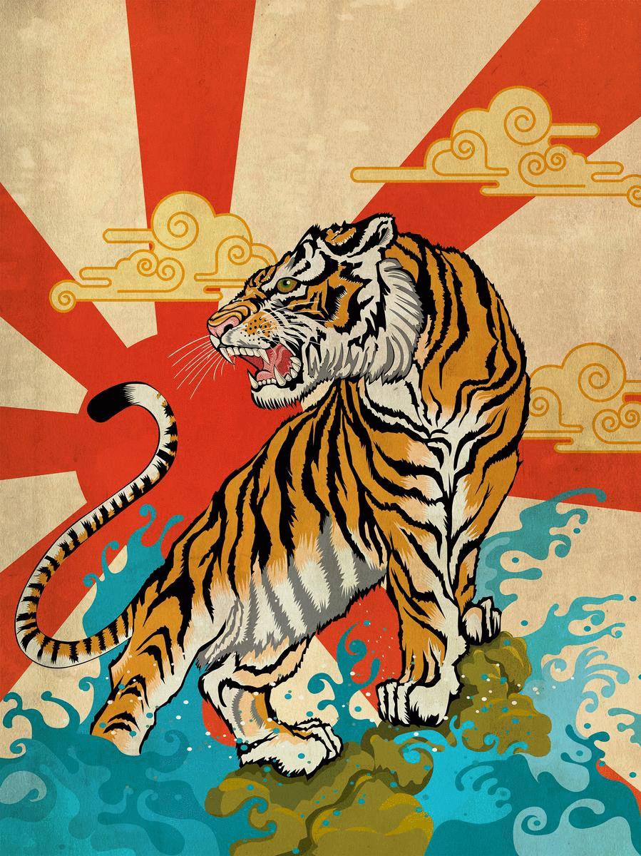 Japanese Inspired Tiger - Personal  Project
