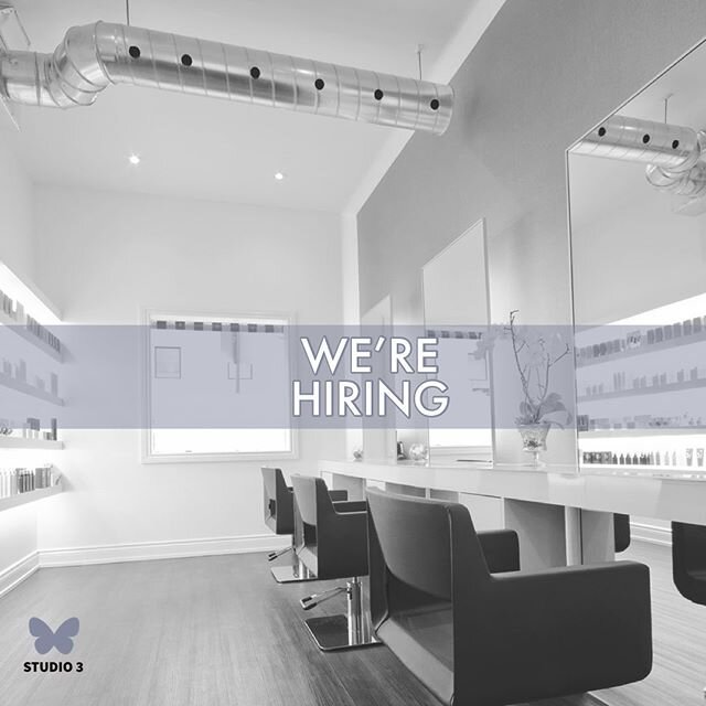 Join our Team! We are offering a unique opportunity for the perfect stylist/colourist to grow their business and to help us service our incredible clientele.  We are looking for an artist at heart with a positive, confident and professional attitude.