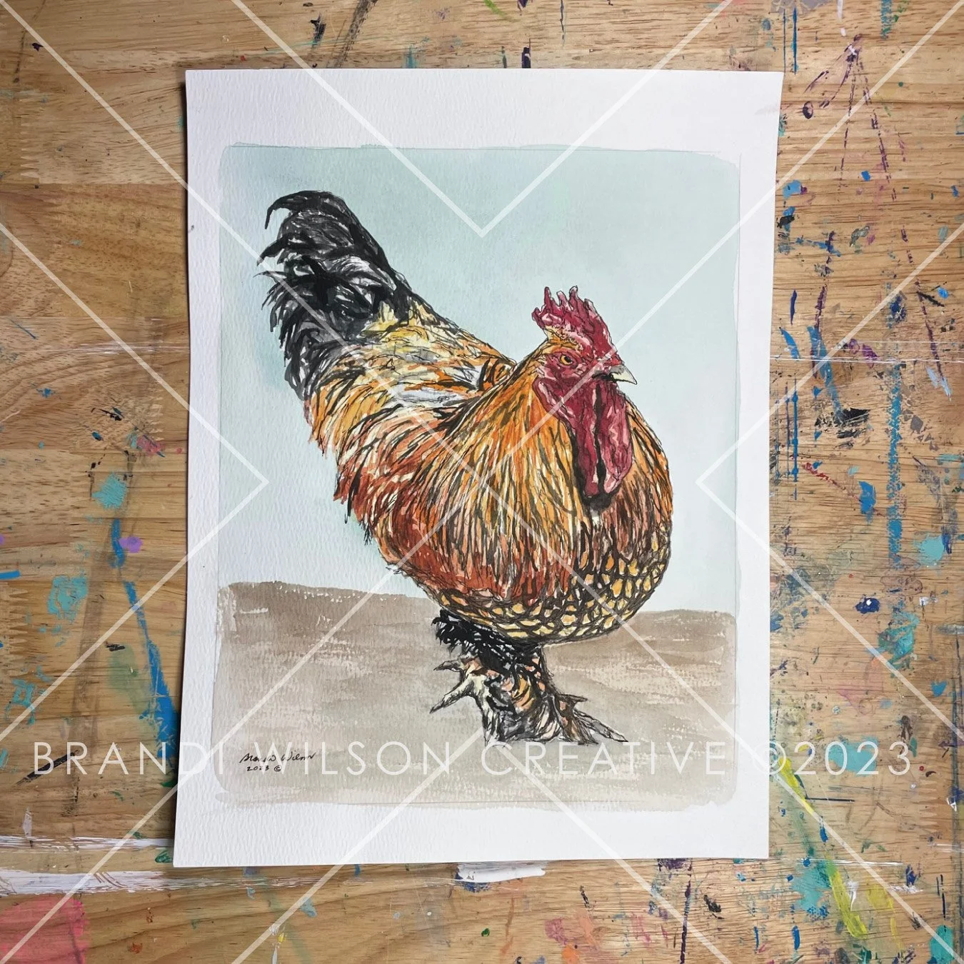 ROOSTER WATERCOLOR #1