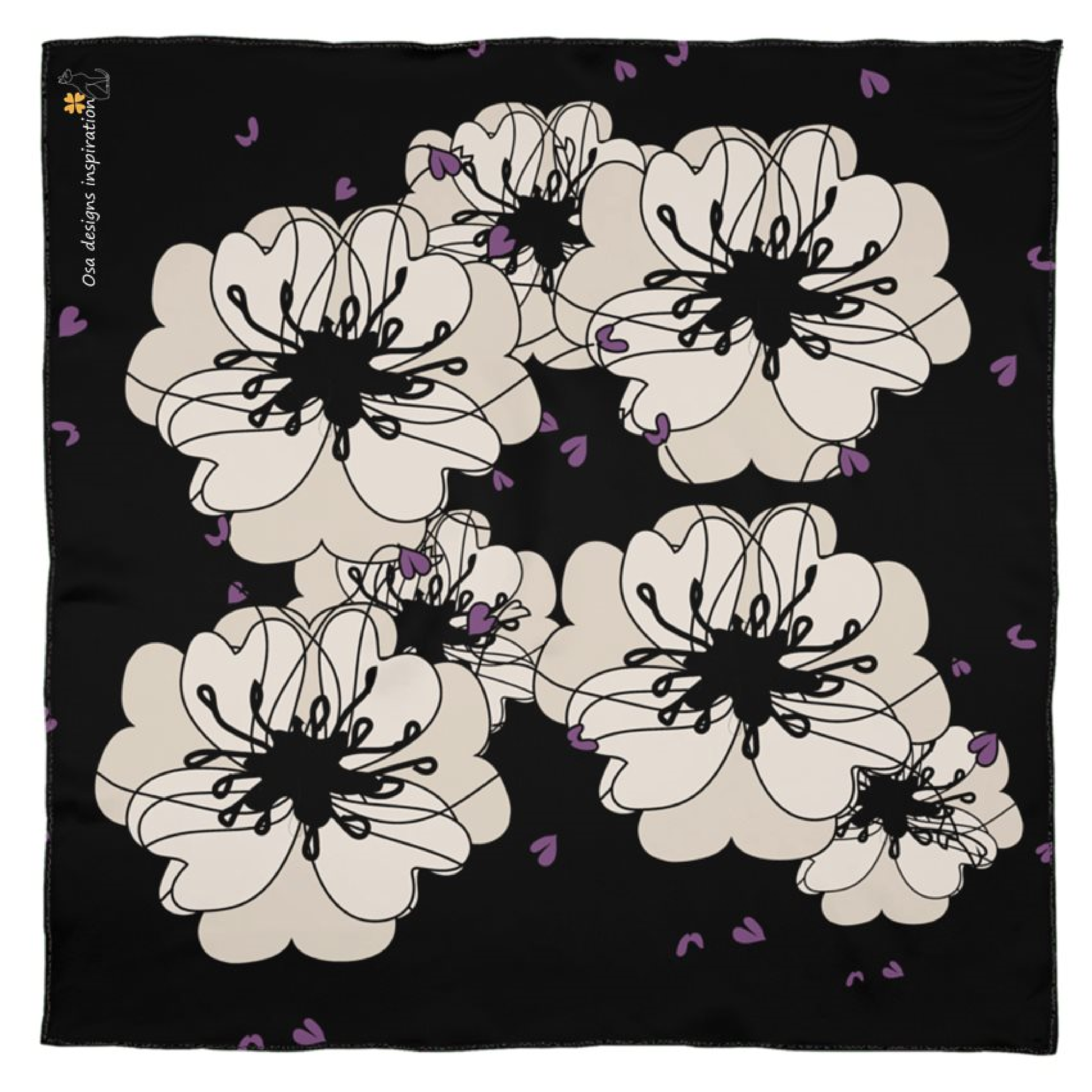 Pañuelo amapolas fondo negro 90 x 90-03.png