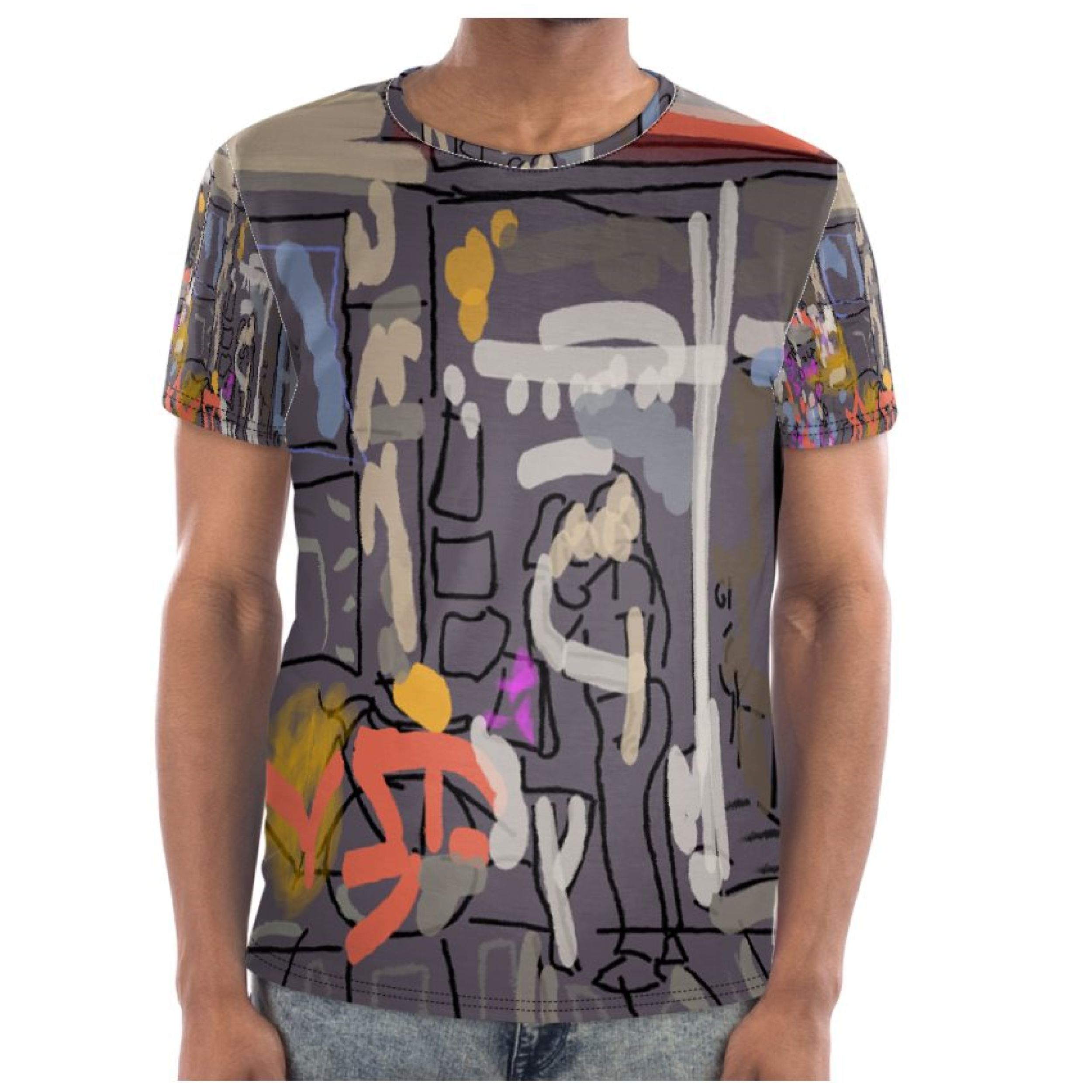 camiseta hombre manga corta love en paris fondo gris-03.png