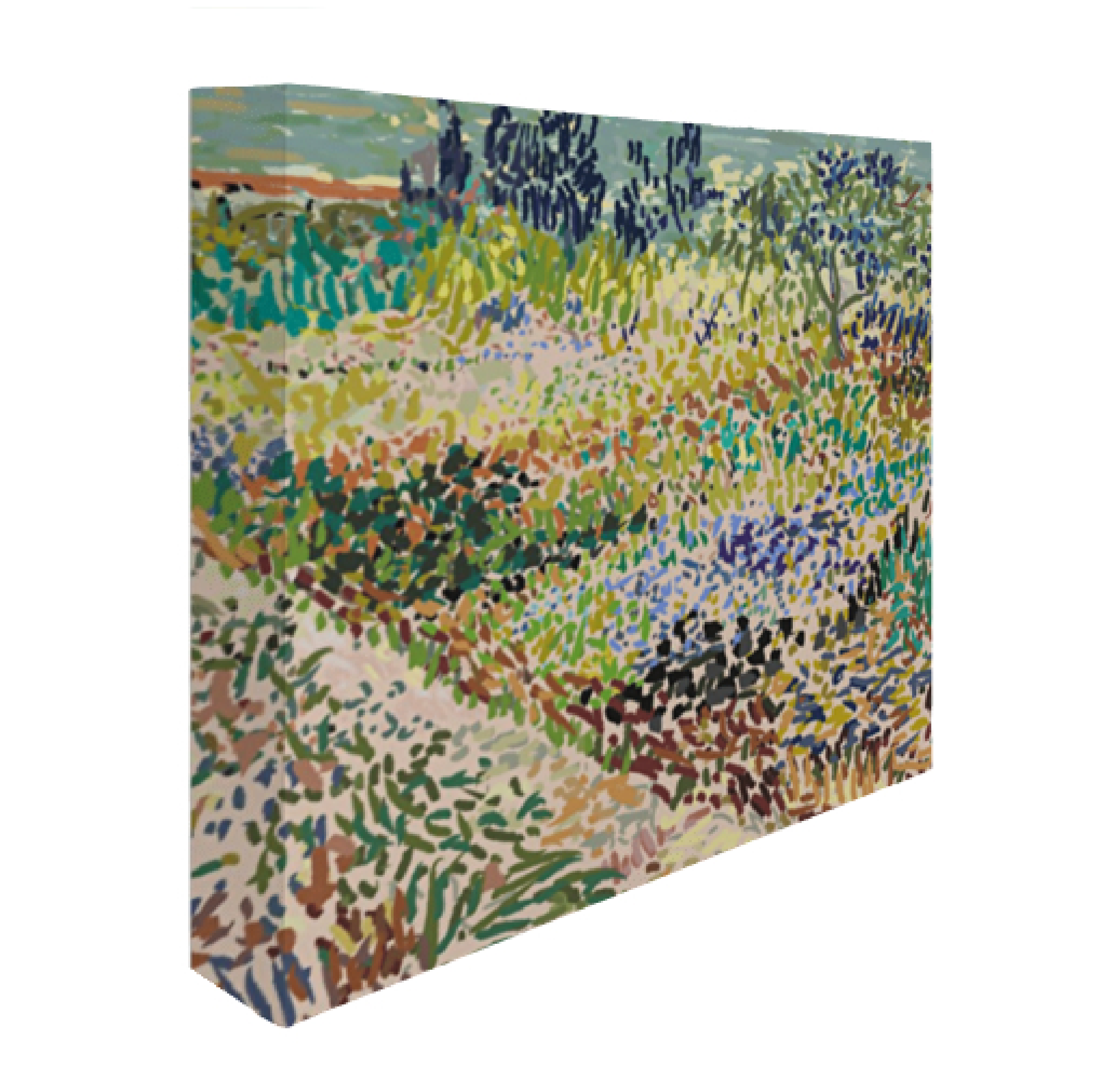 Lienzo cuadrado Paisaje Van Gogh 3D vista 1-01.png