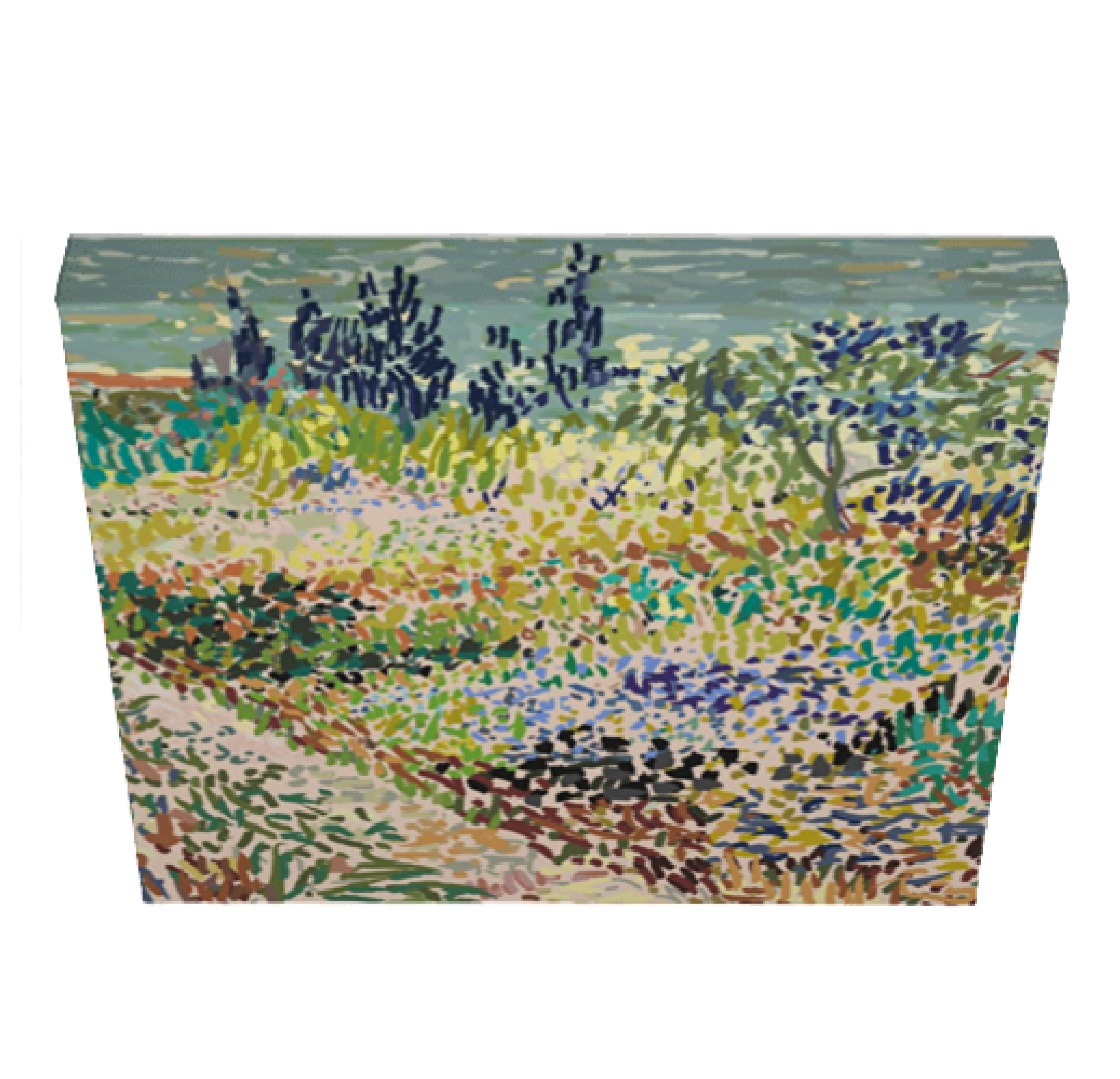 Lienzo cuadrado Paisaje Van Gogh 3D vista 3-01.png