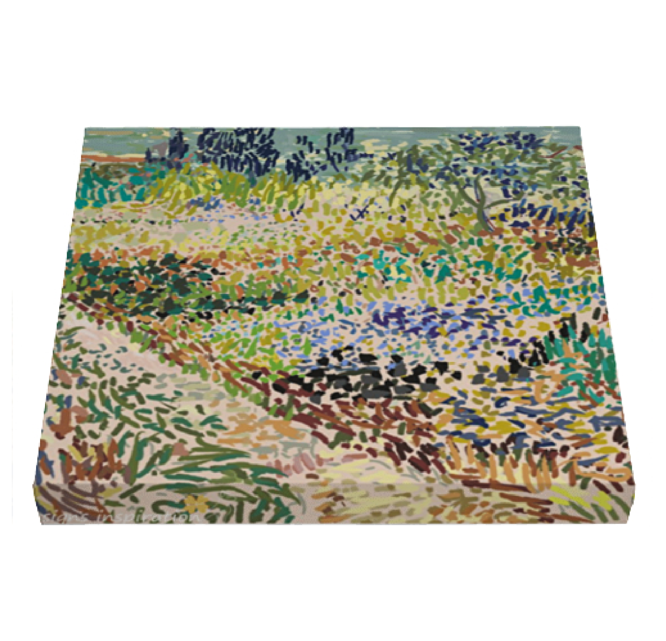 Lienzo cuadrado Paisaje Van Gogh 3D vista 4-01.png