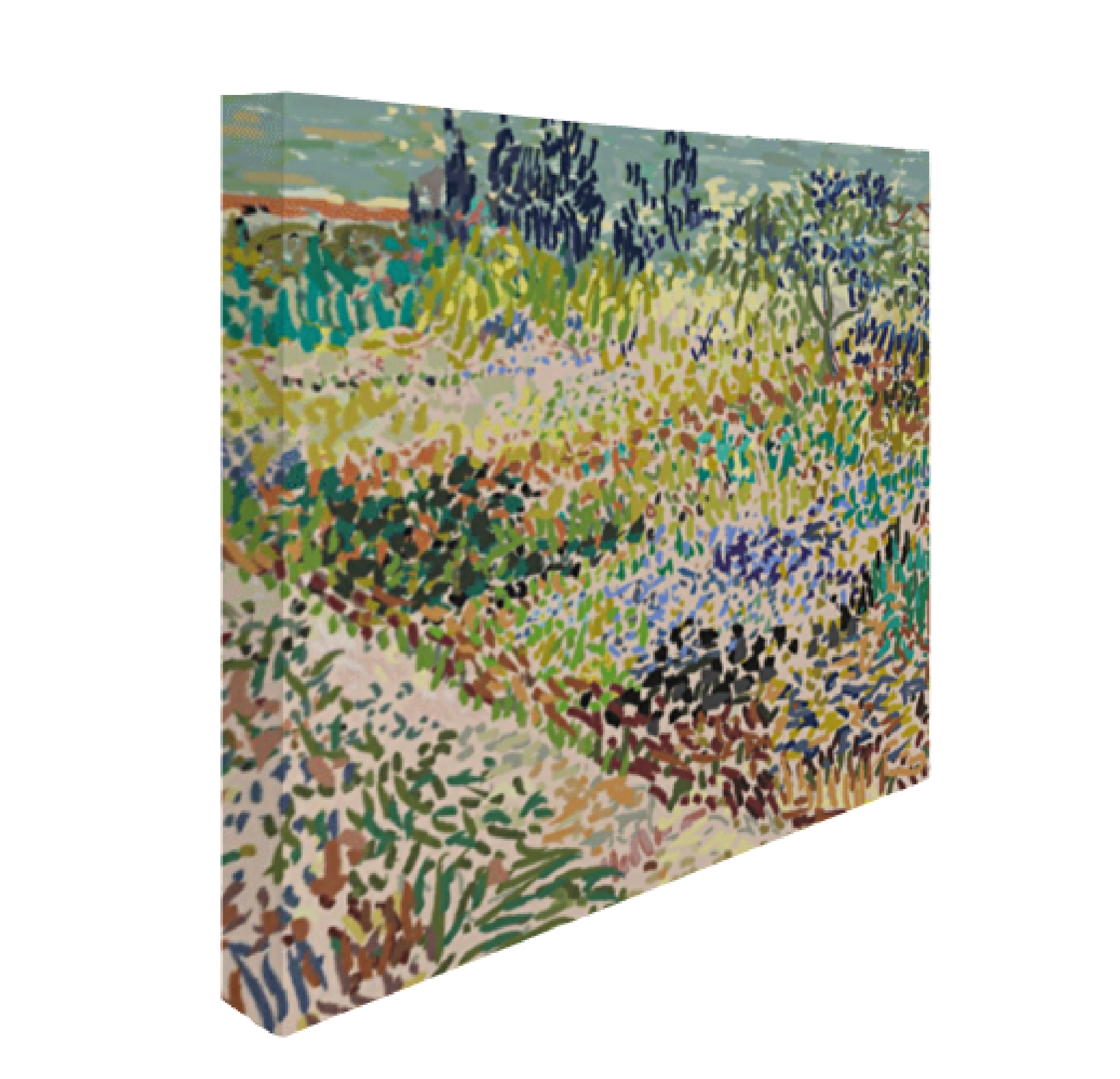 Lienzo cuadrado 50 x 50 cms Paisaje Van Gogh 3D vista 1-01.png