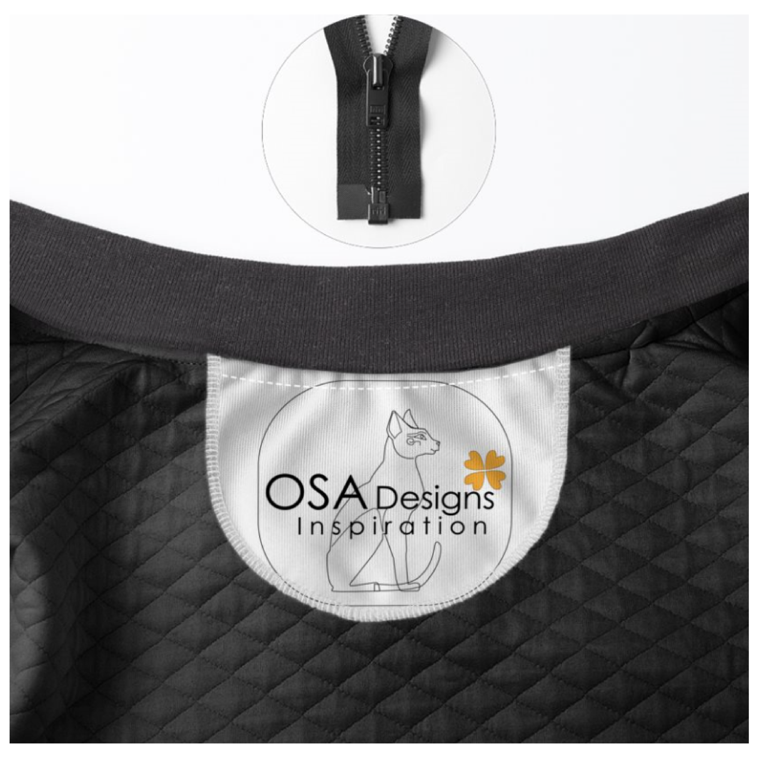 Etiqueta OSA Designs Boomber unisex negro forro rombo_Mesa de trabajo 1.png