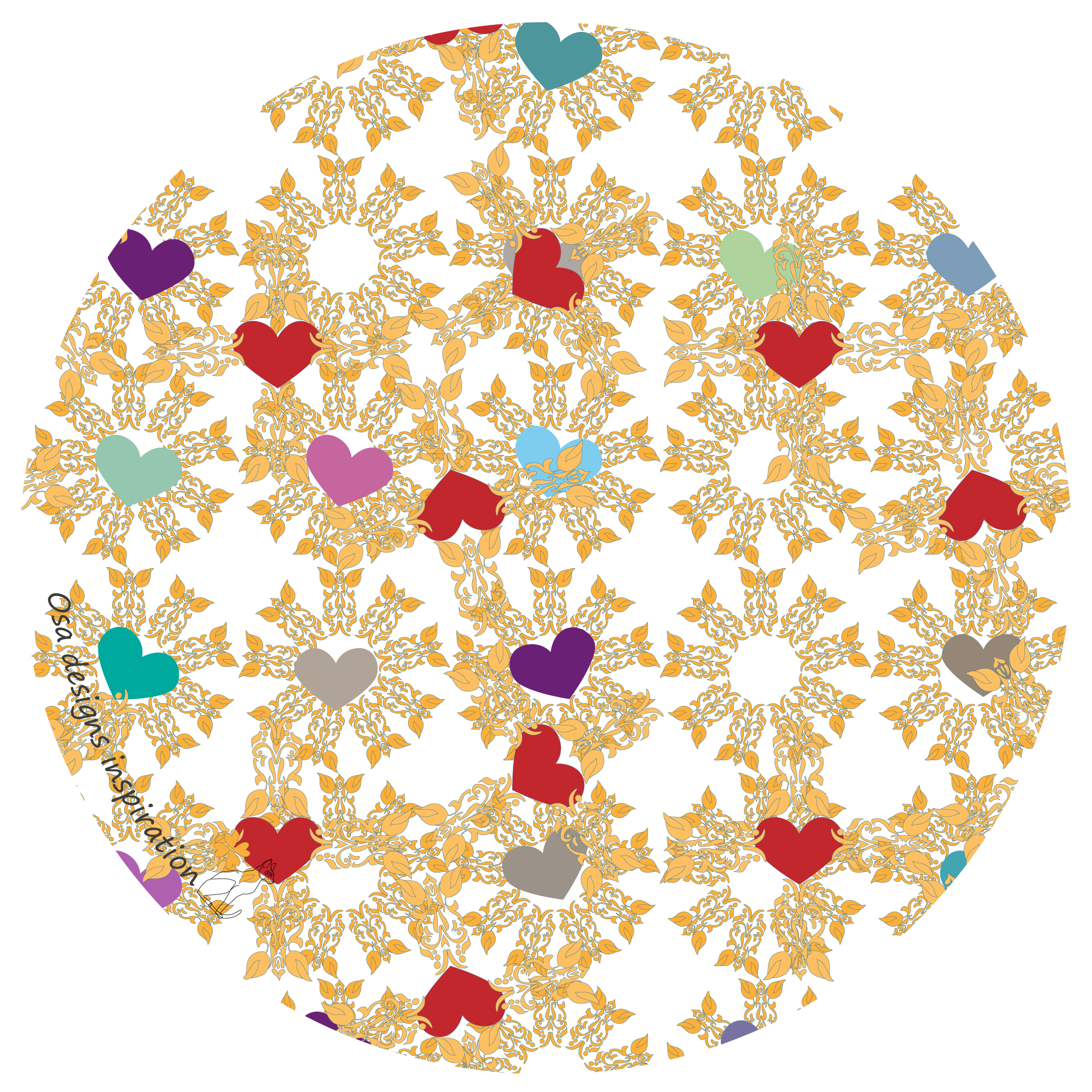 Print Corazones Blanco