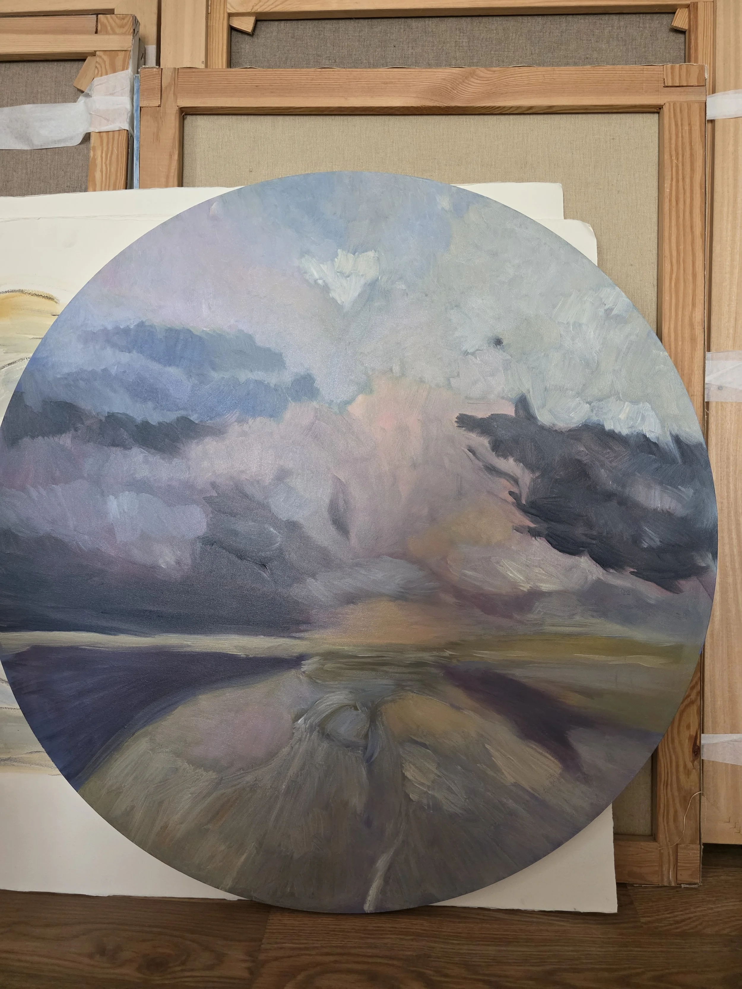 La puesta de sol, naranjas, rosas, grises...