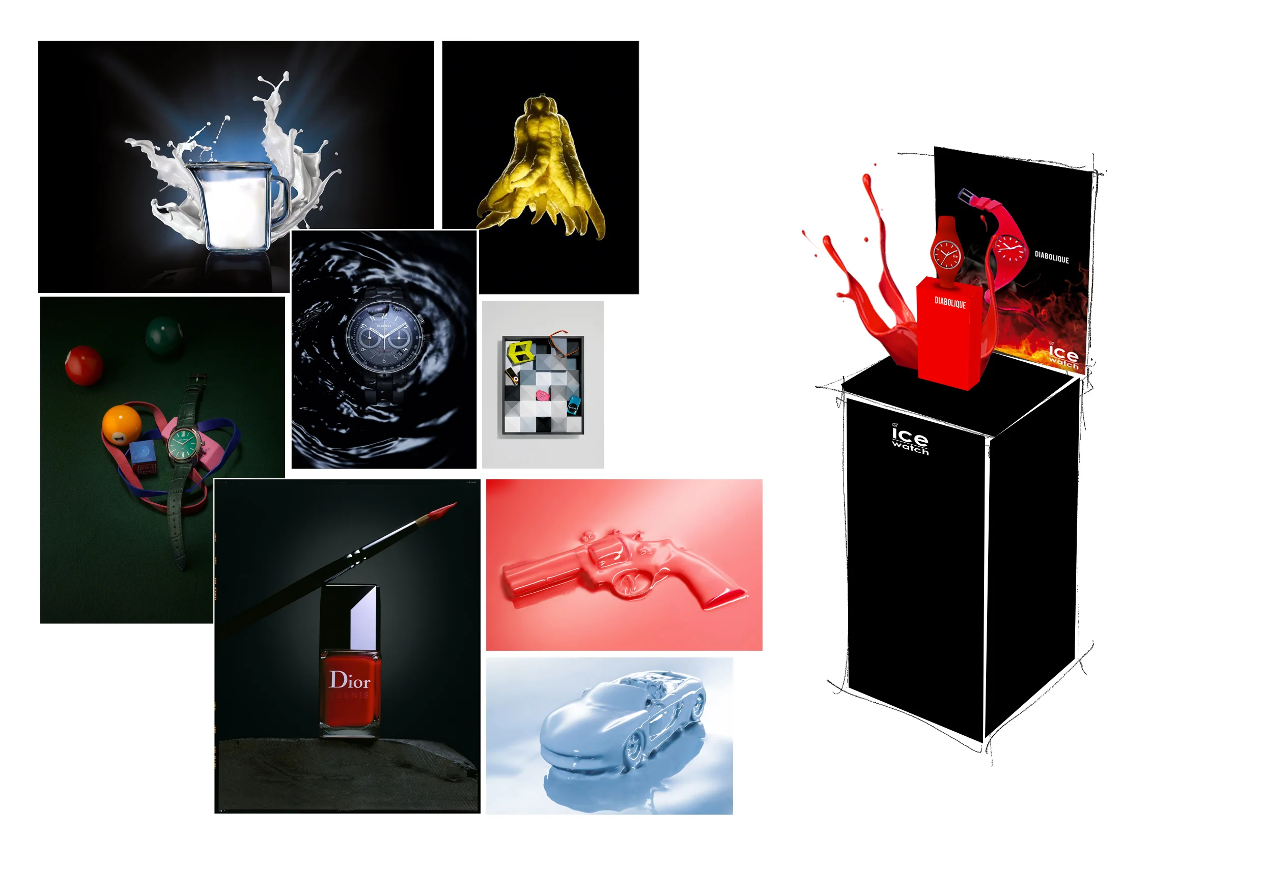 moodboard et croquis du display