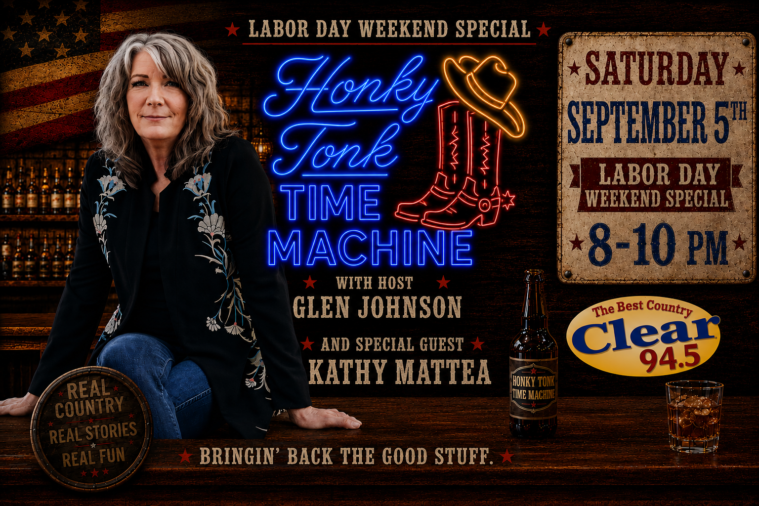 Kathy Mattea Joins The Honky Tonk Time Machine Saturday Night For Our Labor Day Weekend Special Presented By The Midway &amp; Patriot Auto Glass!