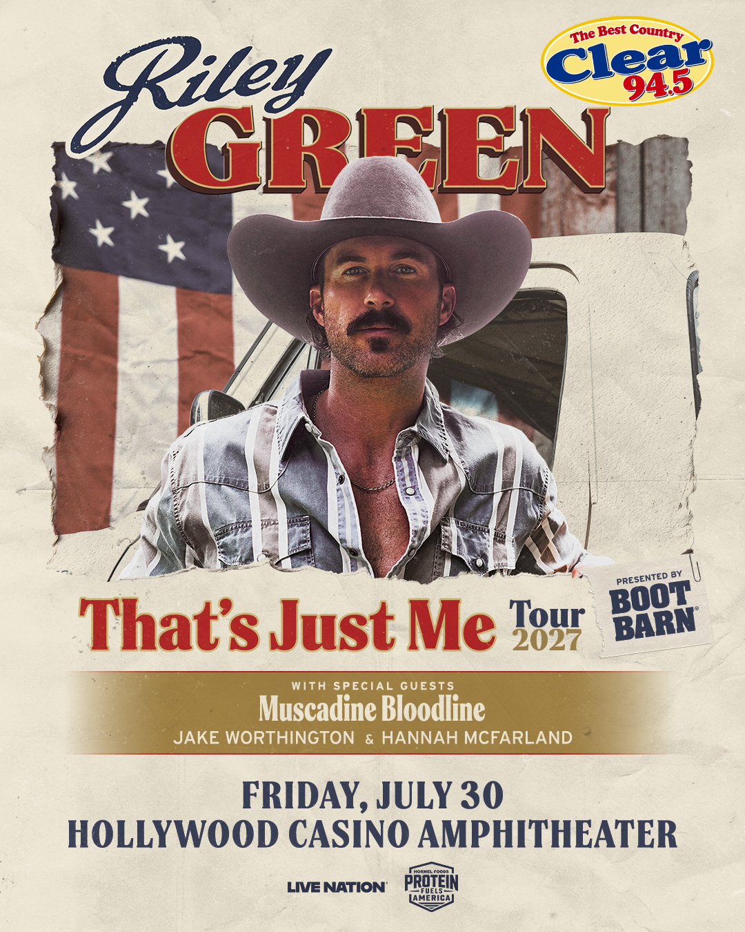 Riley Green To Bring “That’s Just Me” Tour to Hollywood Casino Amphitheater St. Louis!